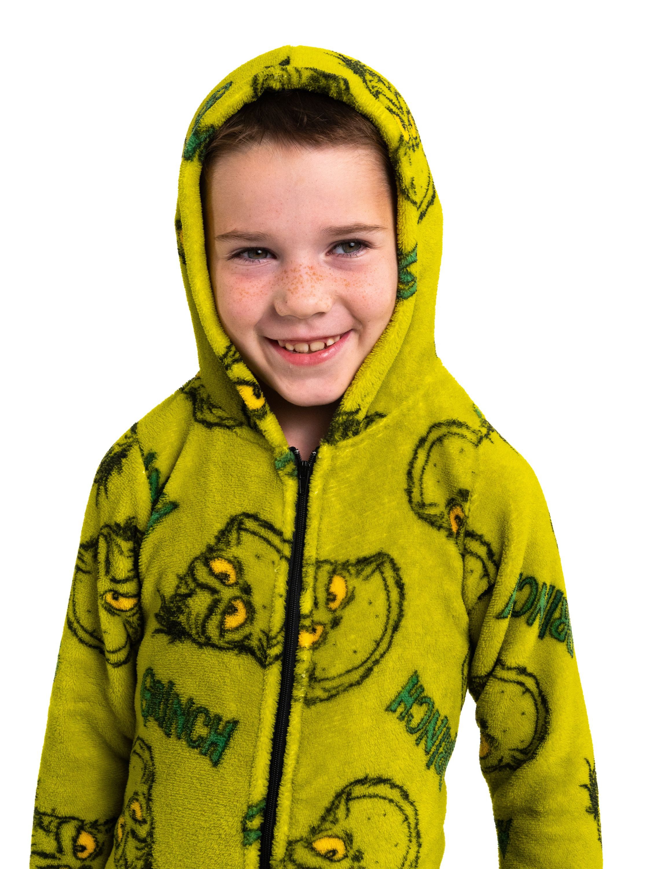 United Labels® Jumpsuit The Grinch Jumpsuit mit Kapuze Overall Pyjama Schlafanzug langarm