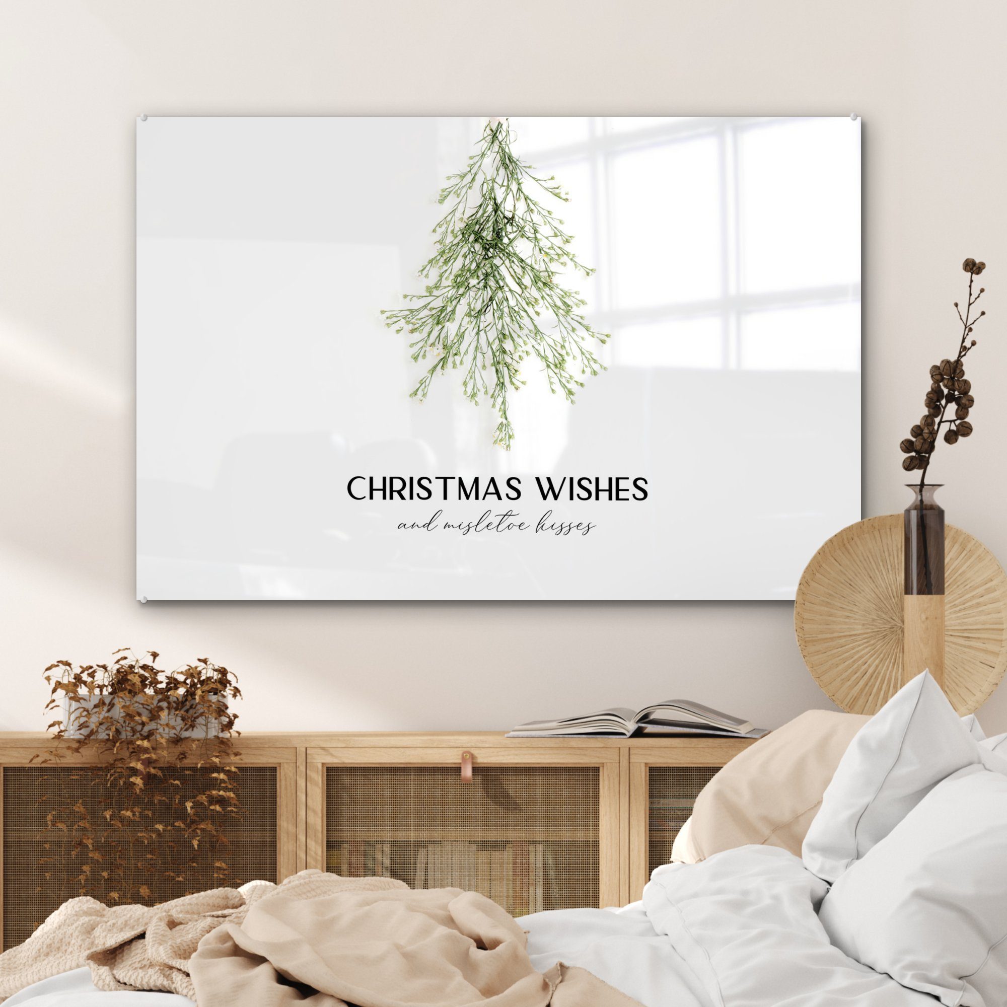 Zitat, Acrylglasbild (1 - Weihnachtsbaum & Acrylglasbilder St), MuchoWow Weihnachten Wohnzimmer - Schlafzimmer