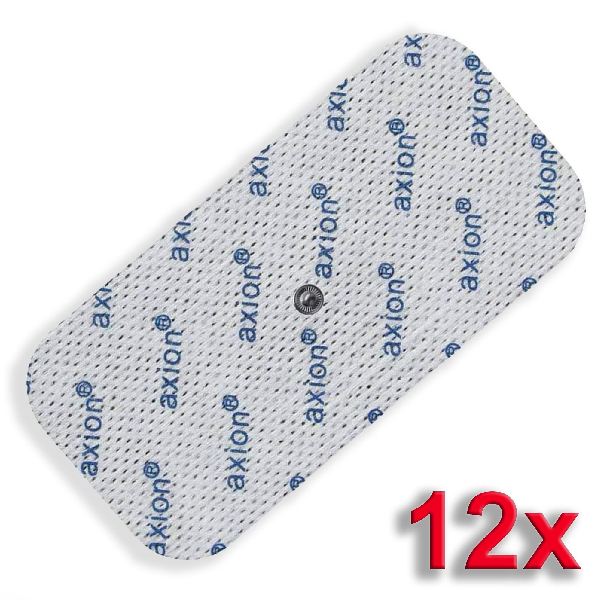Axion Elektrodenpads passend zu Sanitas, Beurer - 10x5cm, 3.5mm Druckknopfanschluss, 12 St.,selbstklebende TENS EMS Elektroden für TENS EMS Geräte