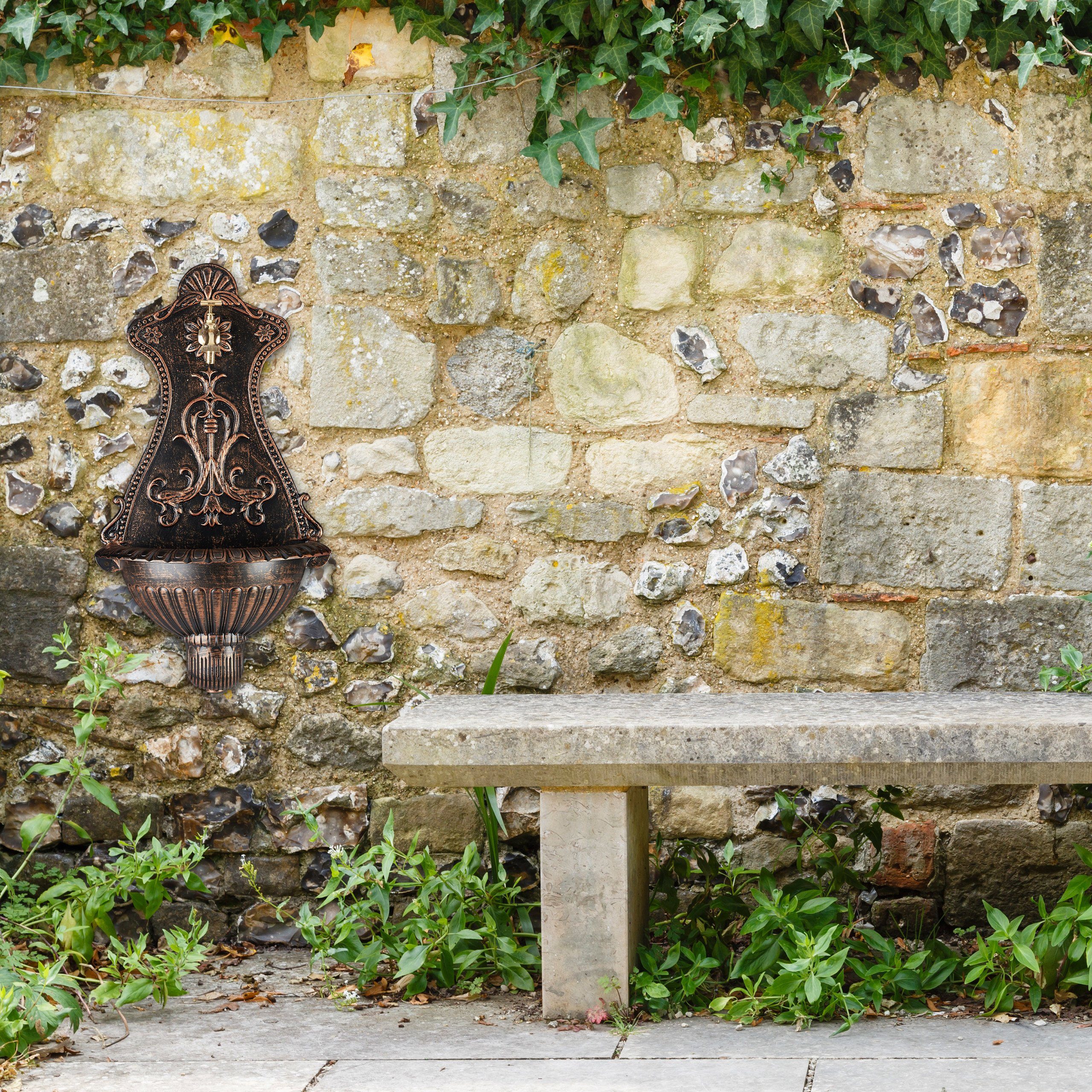 relaxdays Gartenbrunnen Wandbrunnen Antik günstig online kaufen