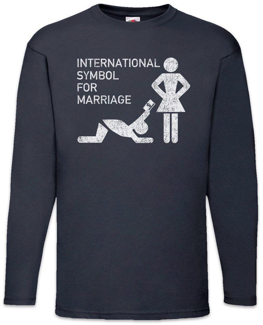Langarmshirt Marriage Symbol Langarm T-Shirt Brautpaar Hochzeit Wedding Heirat Just