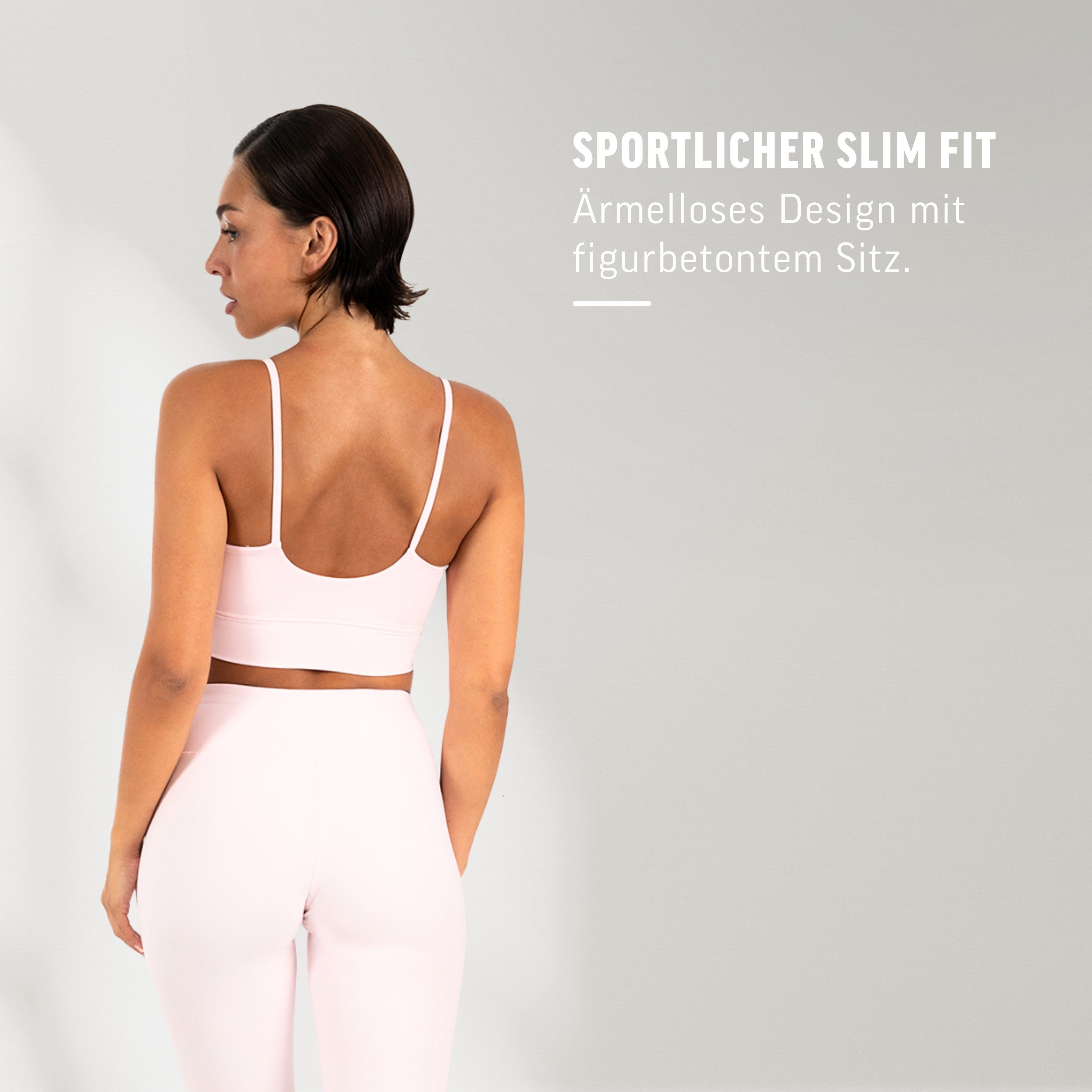Smilodox T-Shirt Lunara Damen, Sommer Top, Shaped Fit, mit V-Ausschnitt, für Gym Shaping Fit, Stretch-Komfort, kurze Passform, V-Neck – Bild 3 von 5