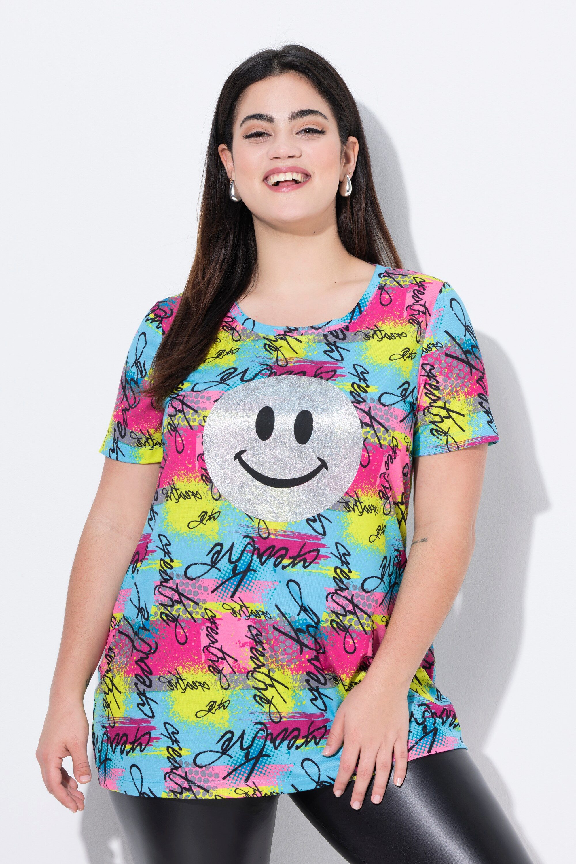 Angel of Style T-Shirt T-Shirt bequeme Passform Metallic-Smiley günstig online kaufen