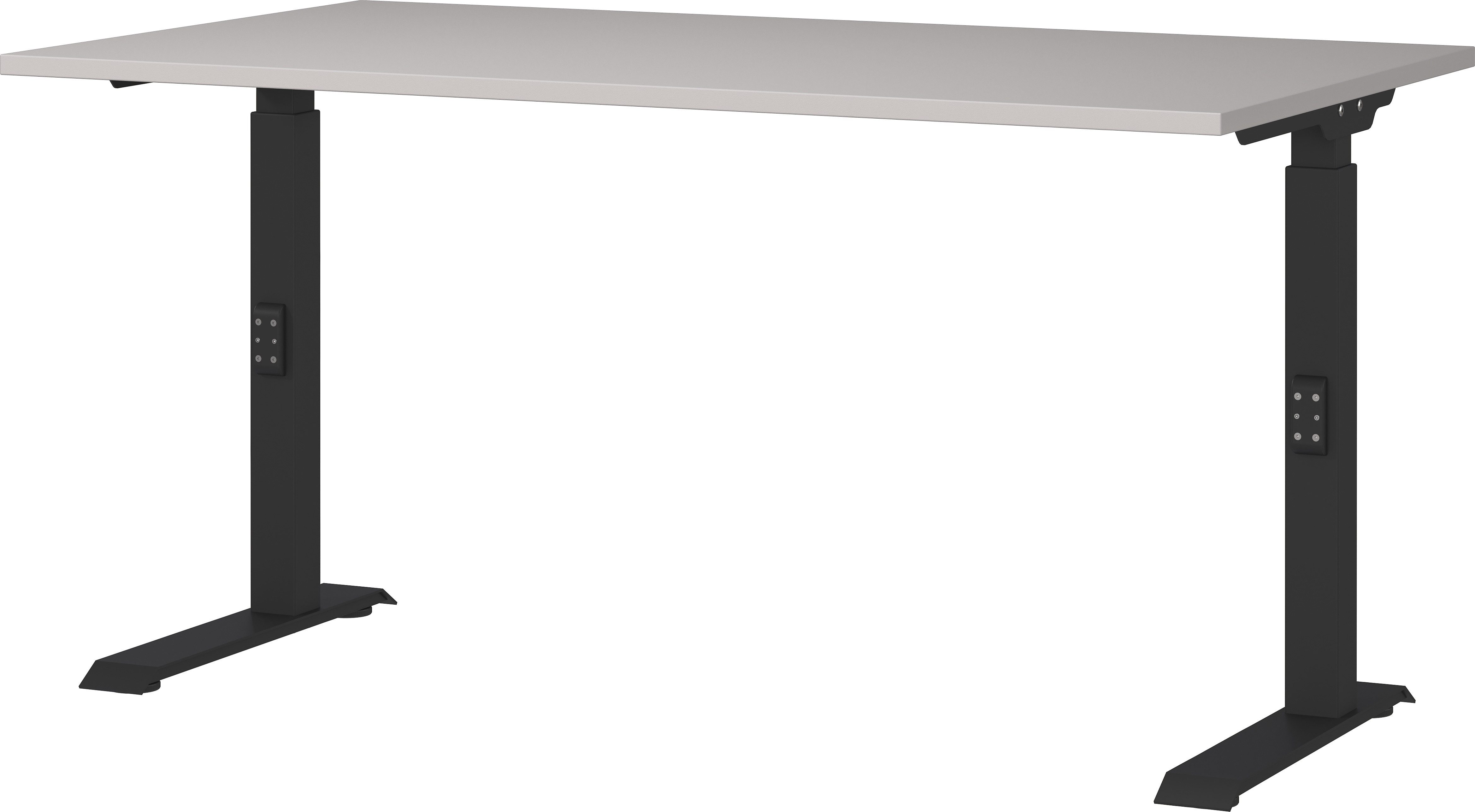 KADIMA DESIGN Schreibtisch Bürotisch Höhenverstellbar (68-91 cm) "Stuttgart" Arbeitstisch Büro (Nivellierbare Gleiter, Styroporfrei, Made in Germany Büromöbel Modern), Mechanisch 68-91cm (Raster/Manuell), C-Fuß Gestell (Mehr Beinfreiheit)