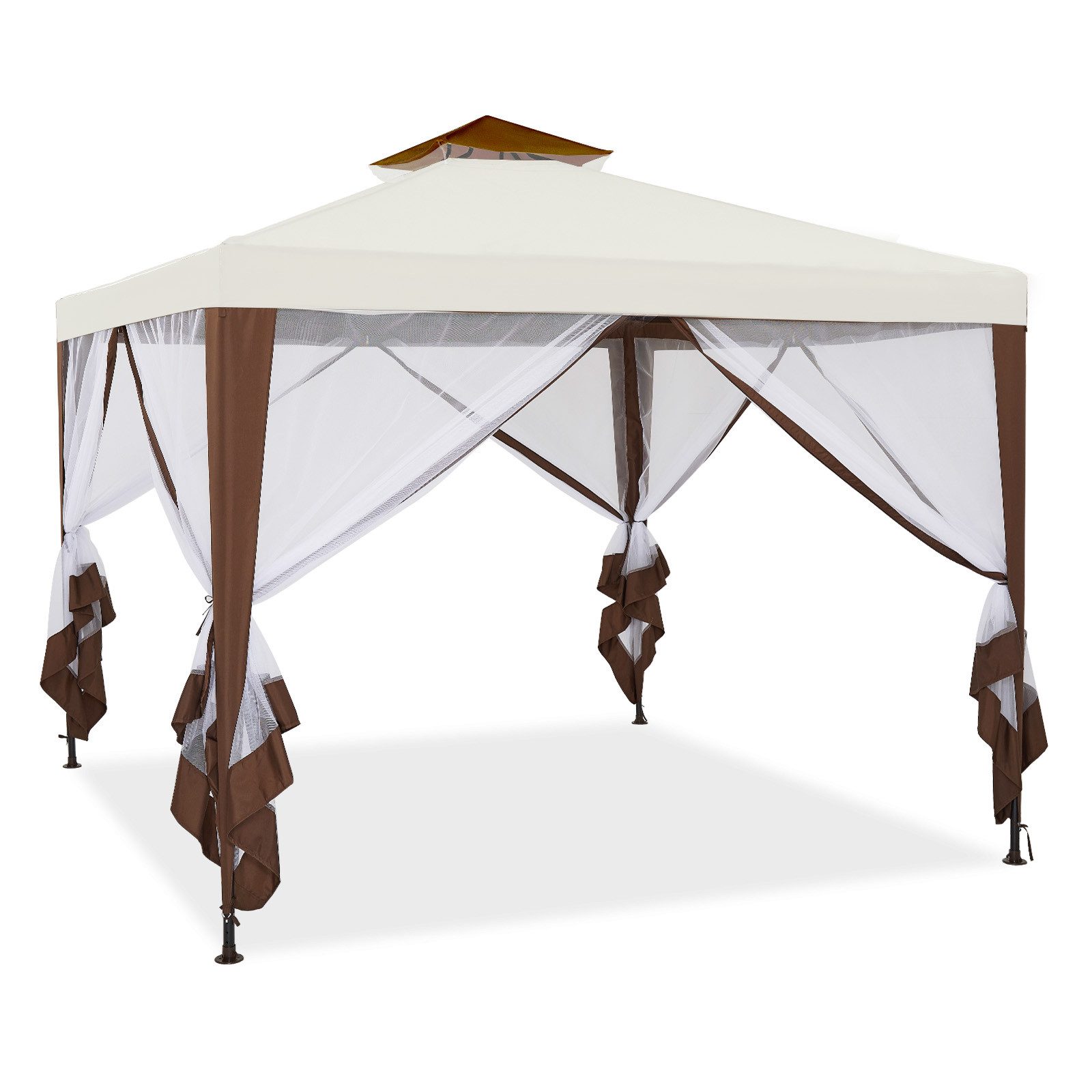 Mondeer Pavillon Gartenpavillon, mit vierseitigen Moskitonetz Doppeldach, 3 günstig online kaufen