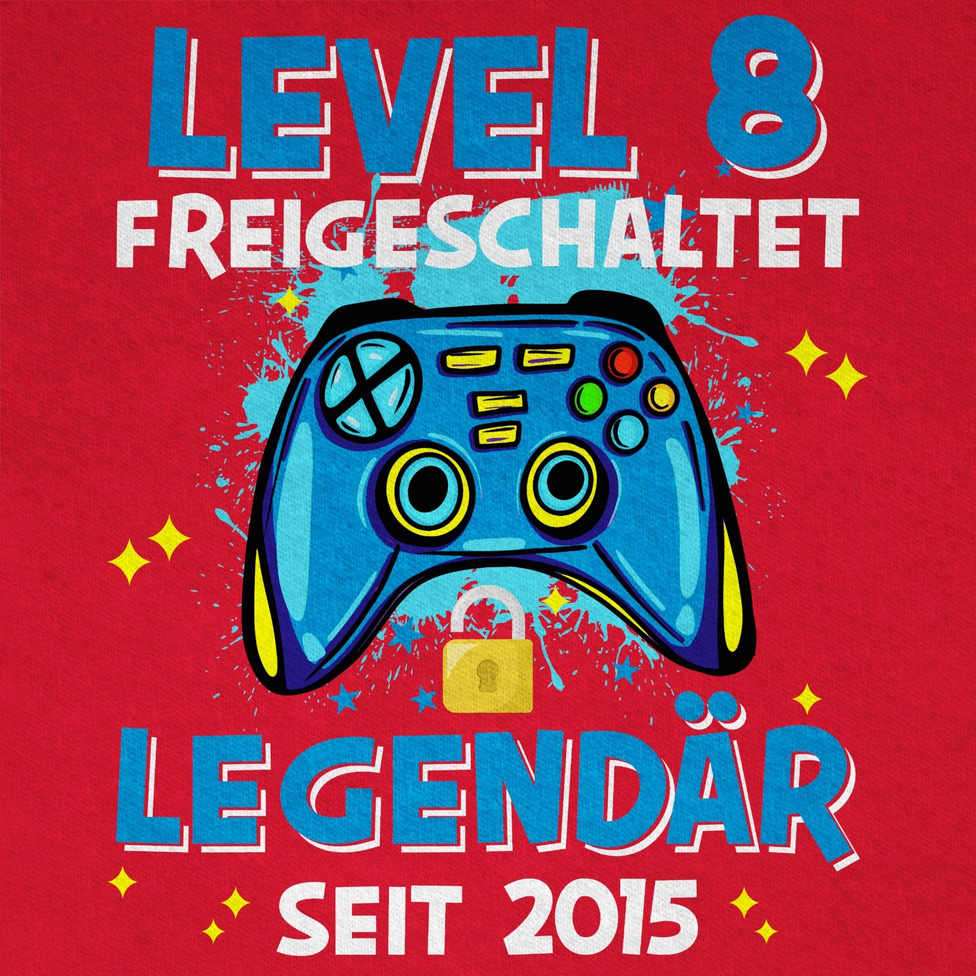 Geburtstag 8 Legendär 8. 04 Shirtracer 2015 Rot Level T-Shirt freigeschaltet seit