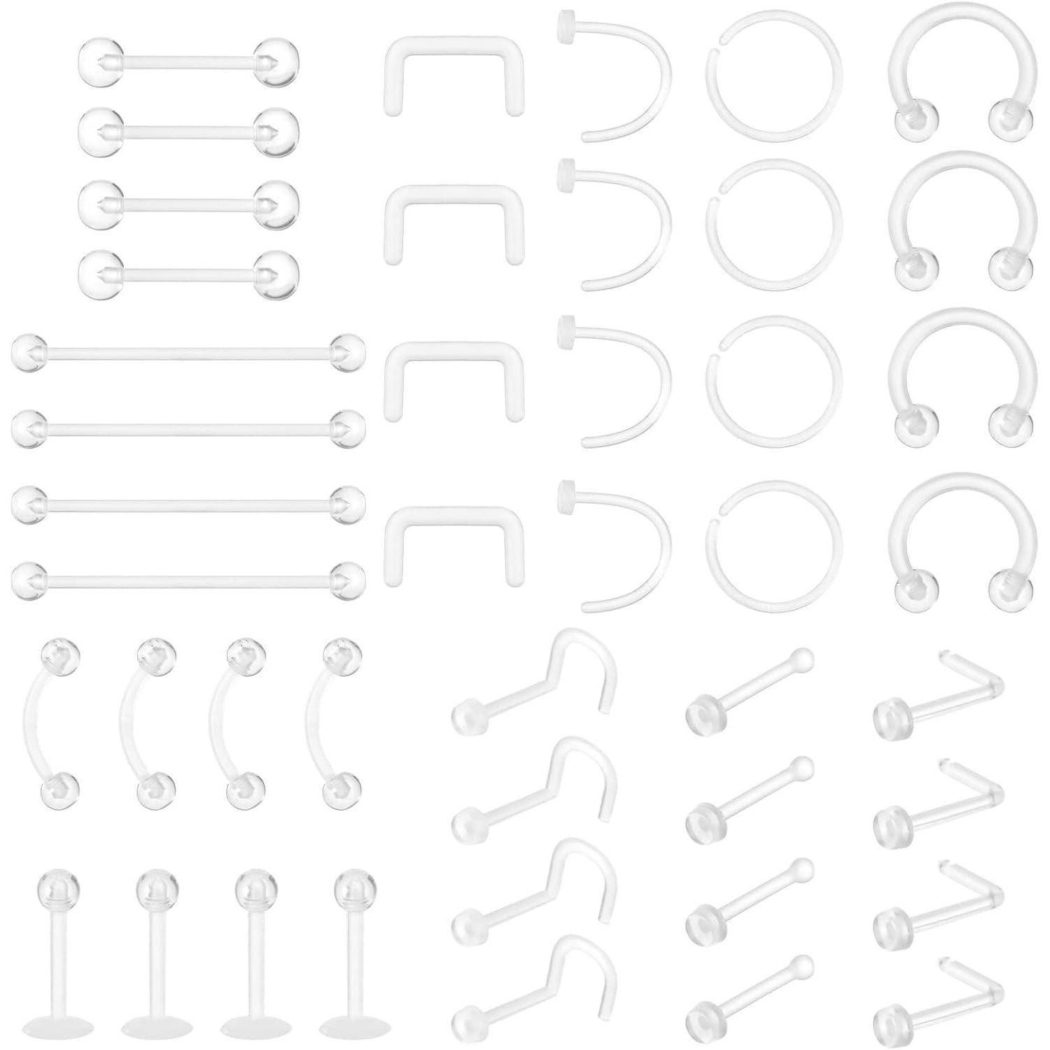 LuxusKollektion Piercing-Set 44er Set Plastik Piercings Acryl Nasenringe Ba günstig online kaufen