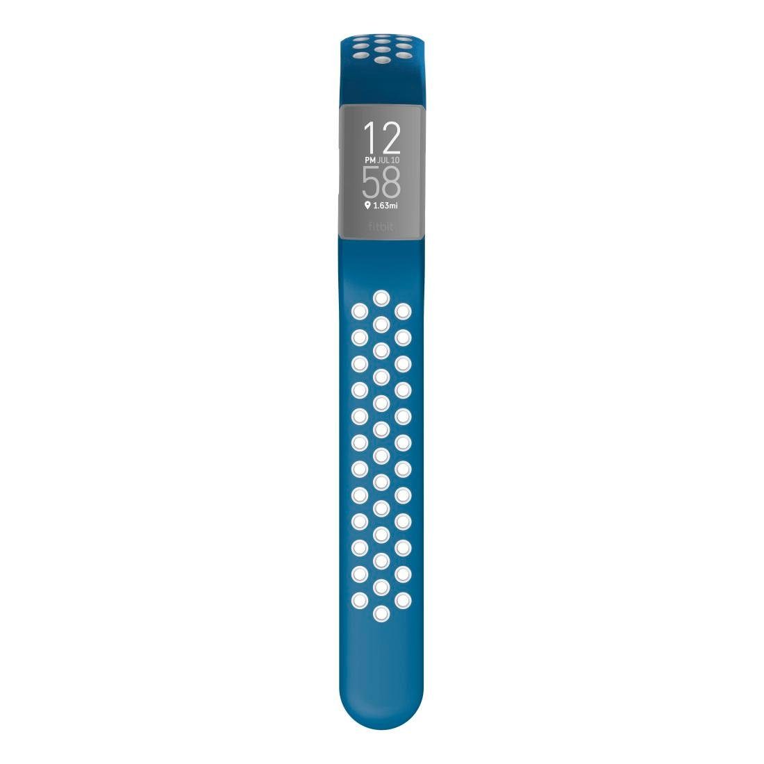 Fitbit Abwaschbar - 22mm, Hama Ersatzarmband Charge Rutschfest - 3/4, atmungsaktives Schmutzabweisend Sportarmband, Smartwatch-Armband blau
