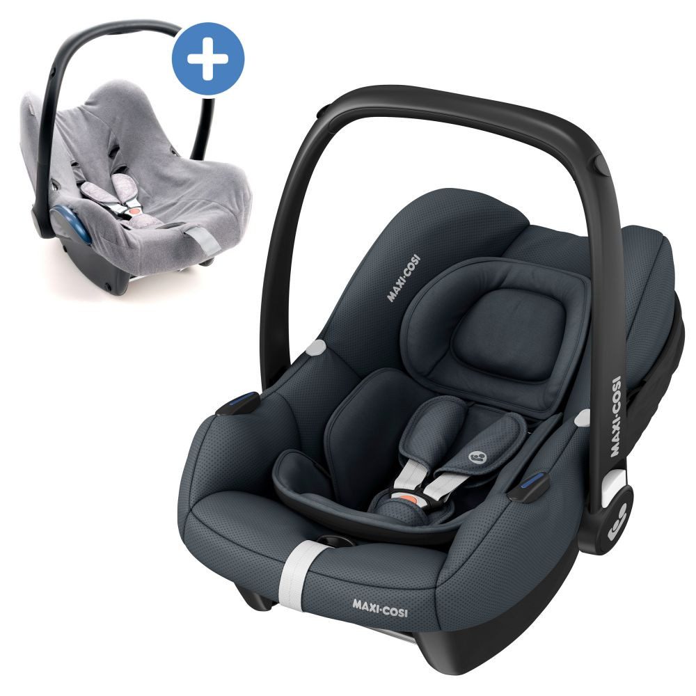 Maxi-Cosi Babyschale CabrioFix i-Size - Essential Graphite, bis: 12 kg, Baby Autositz ab Geburt - 12 Monate (40-75 cm) inkl. Sommerbezug