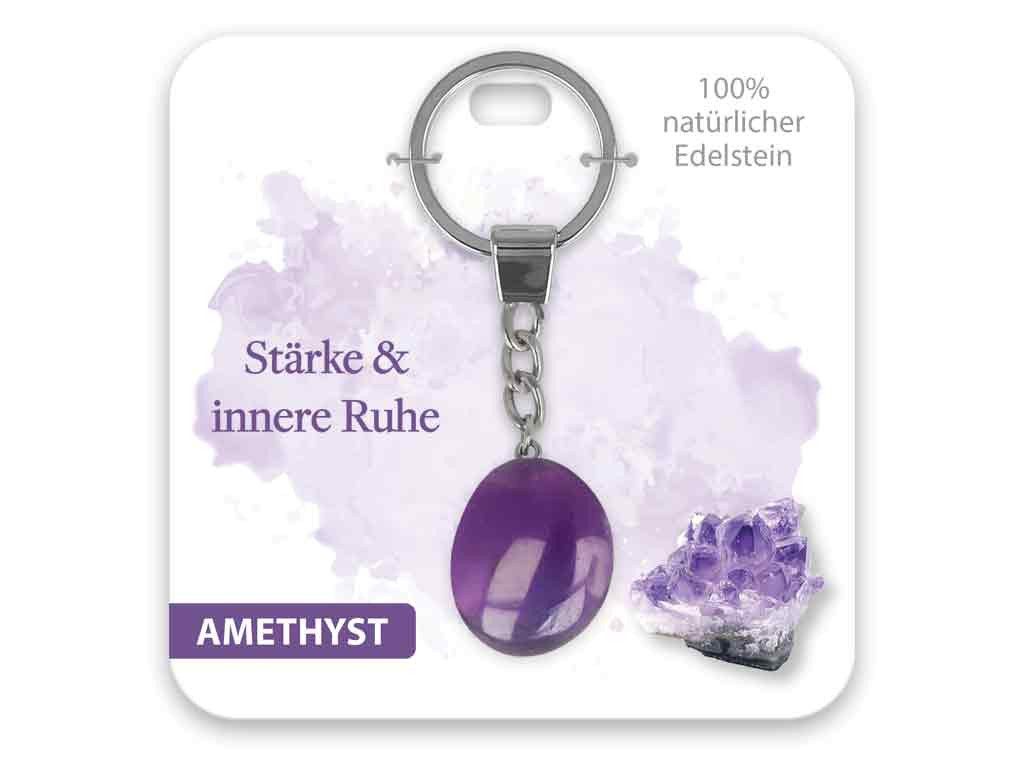 Schlüsselanhänger Set Edelstein Schlüsselanhänger Amethyst Stärke & innere Ruhe