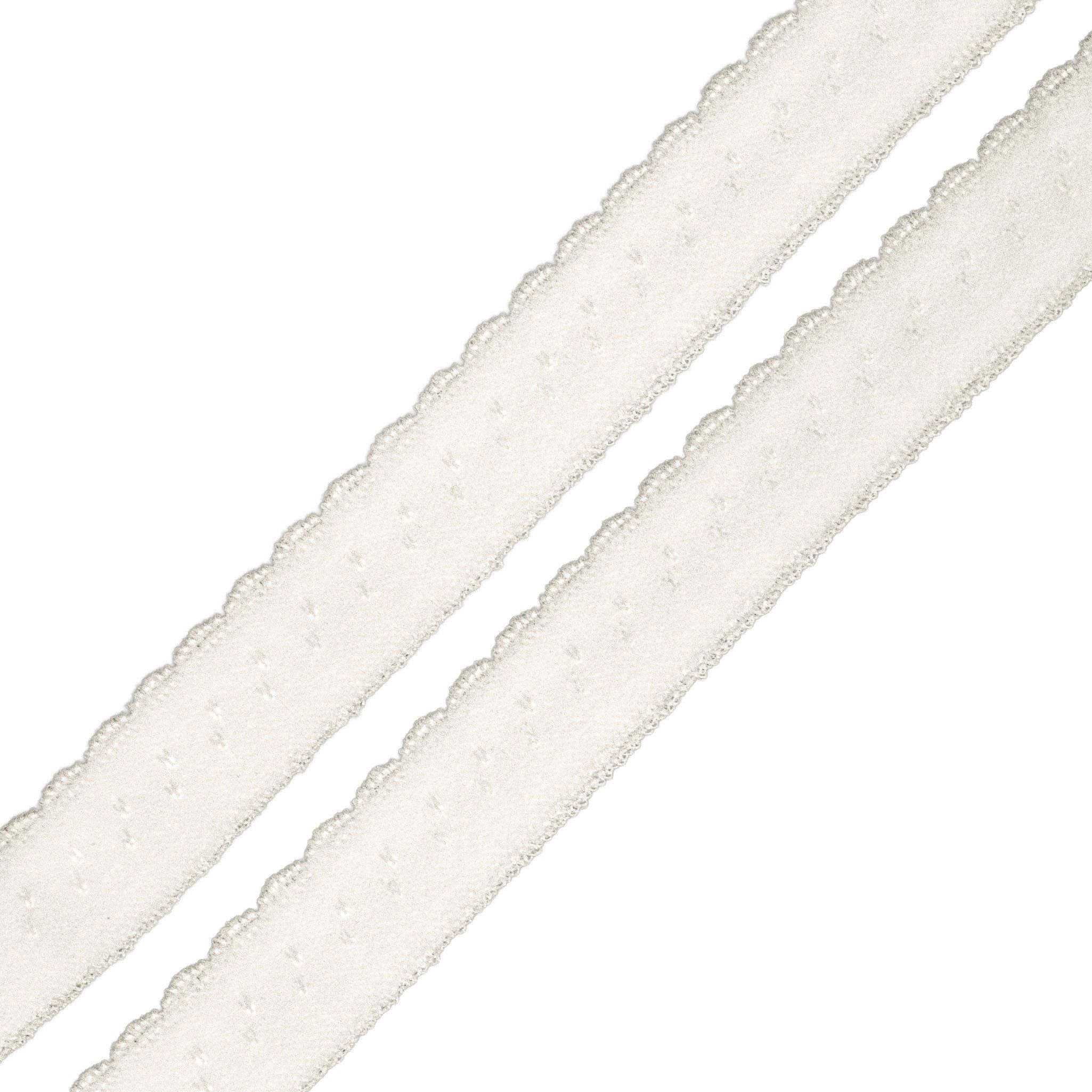 maDDma Bastelband Wäschegummi Faltgummi Ziergummi 12mm Faltgummi ab 1m Einfassband, naturweiß