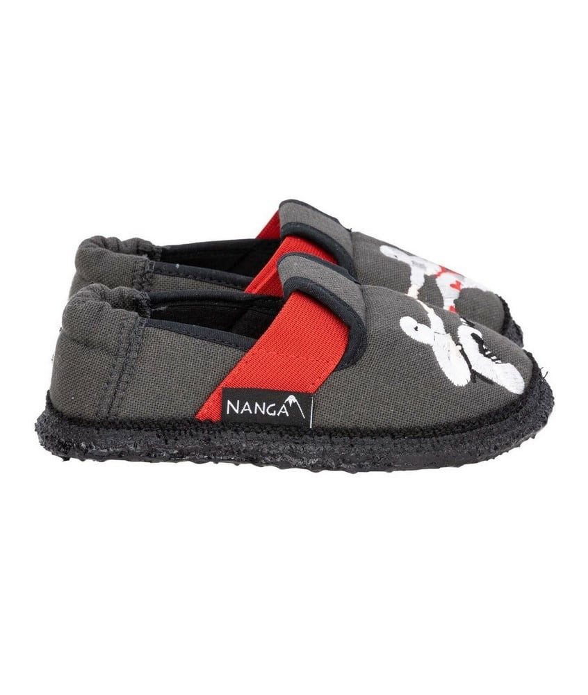 NANGA Slipper Ninja- 100% Bio-Baumwolle - dunkelgrau Kleinkinder/Kinder Hausschuh