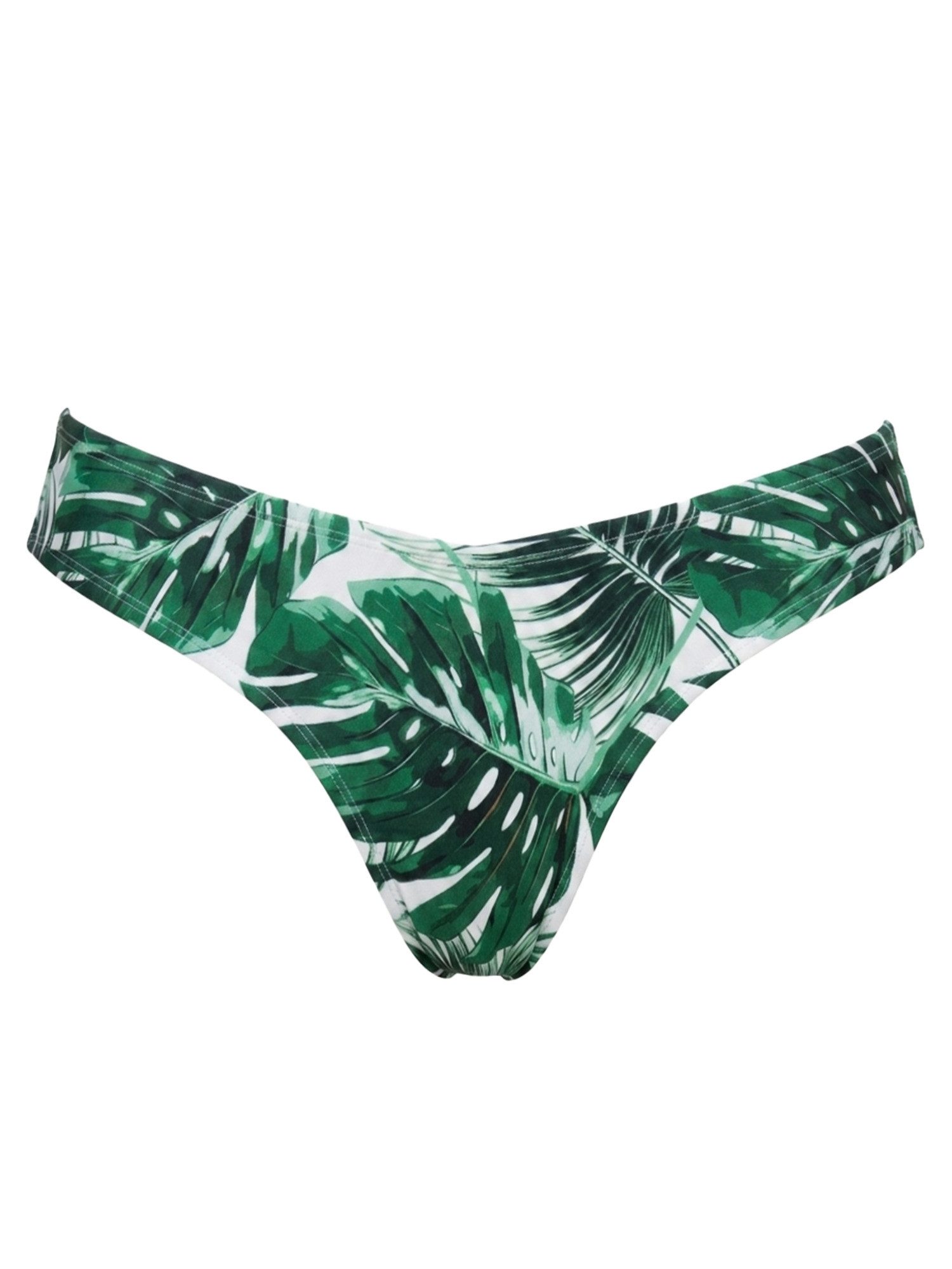 weiß mit Palmblättern