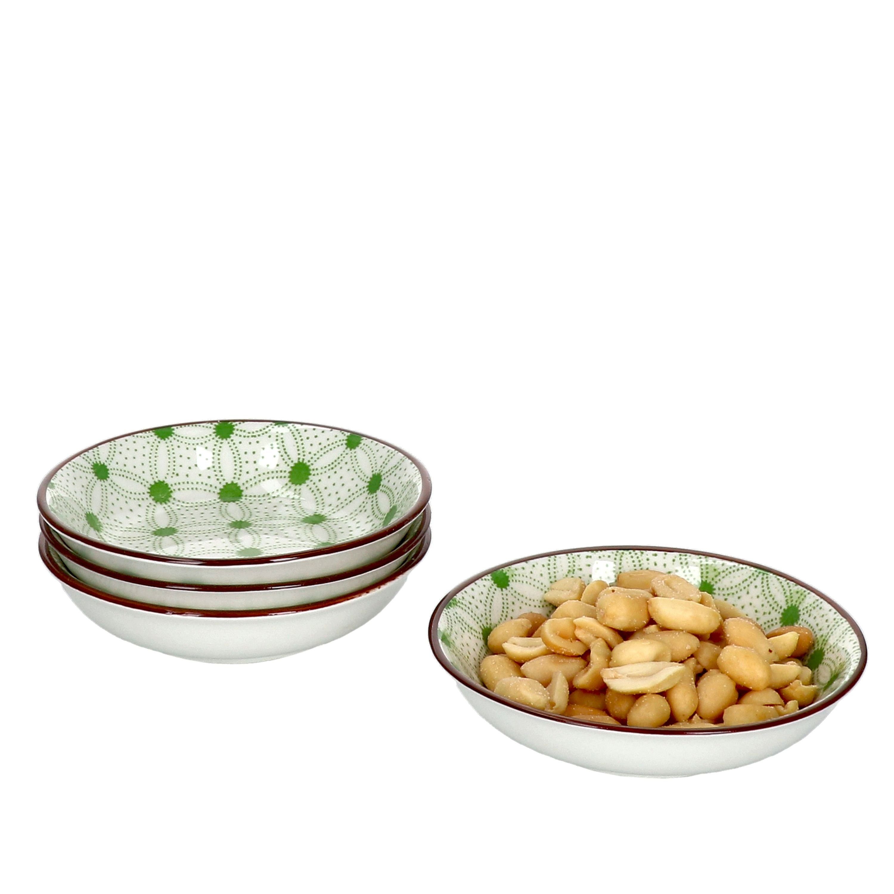 Ritzenhoff & Breker Servierschale 4er Set Schale flach 9,5cm Lime Rio - Ritzenhoff 744804, Porzellan
