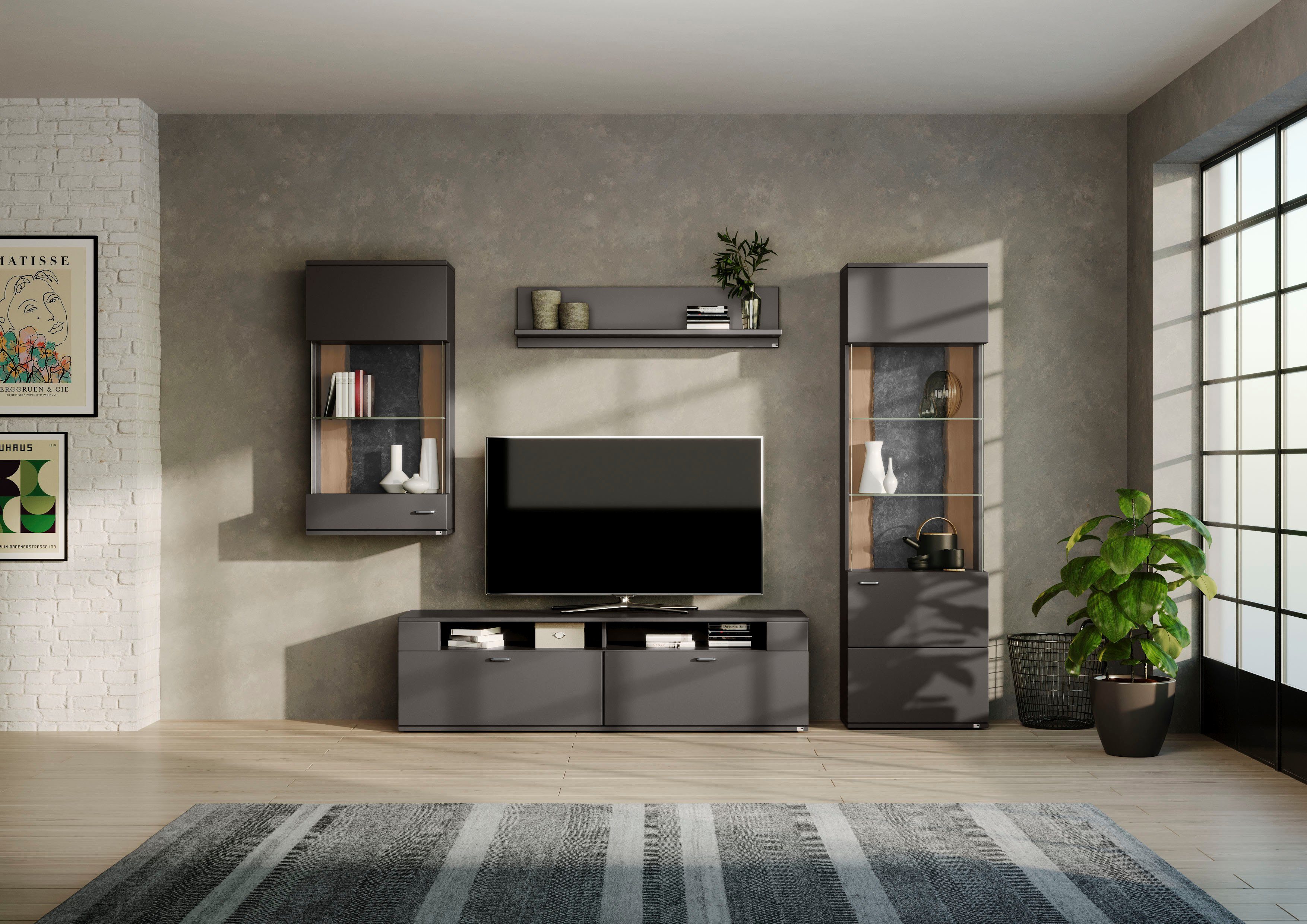 set one by Musterring Wohnwand TACOMA, (Set, 4-St), Typ 54, mit Hängevitrine