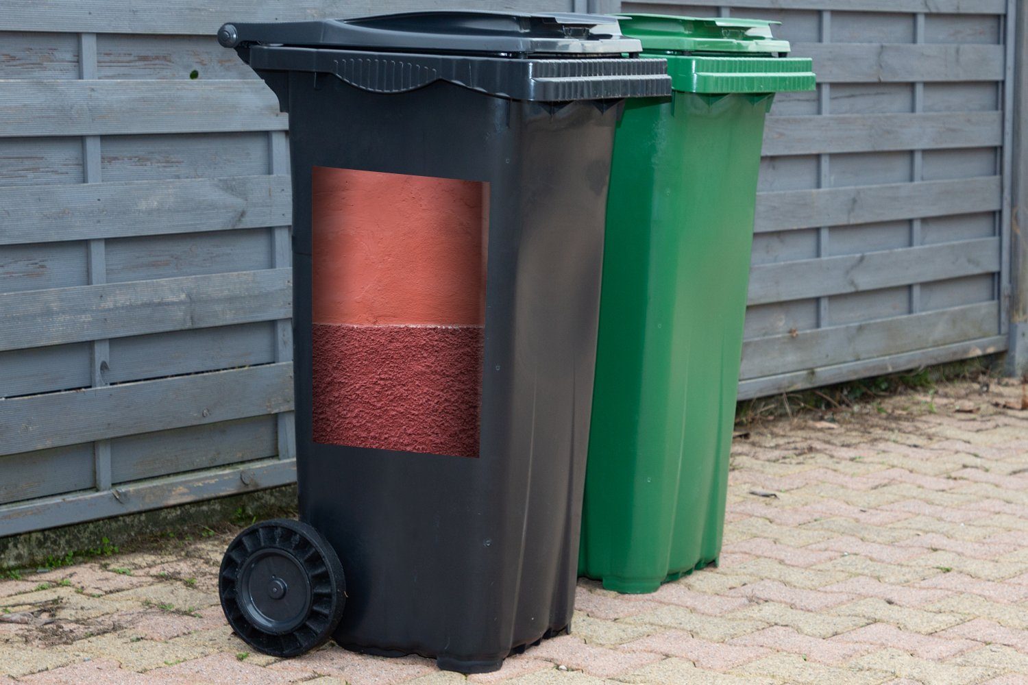 MuchoWow Wandsticker Farbige Mülltonne, Mülleimer-aufkleber, St), Container, Außenwand Abfalbehälter (1 Sticker