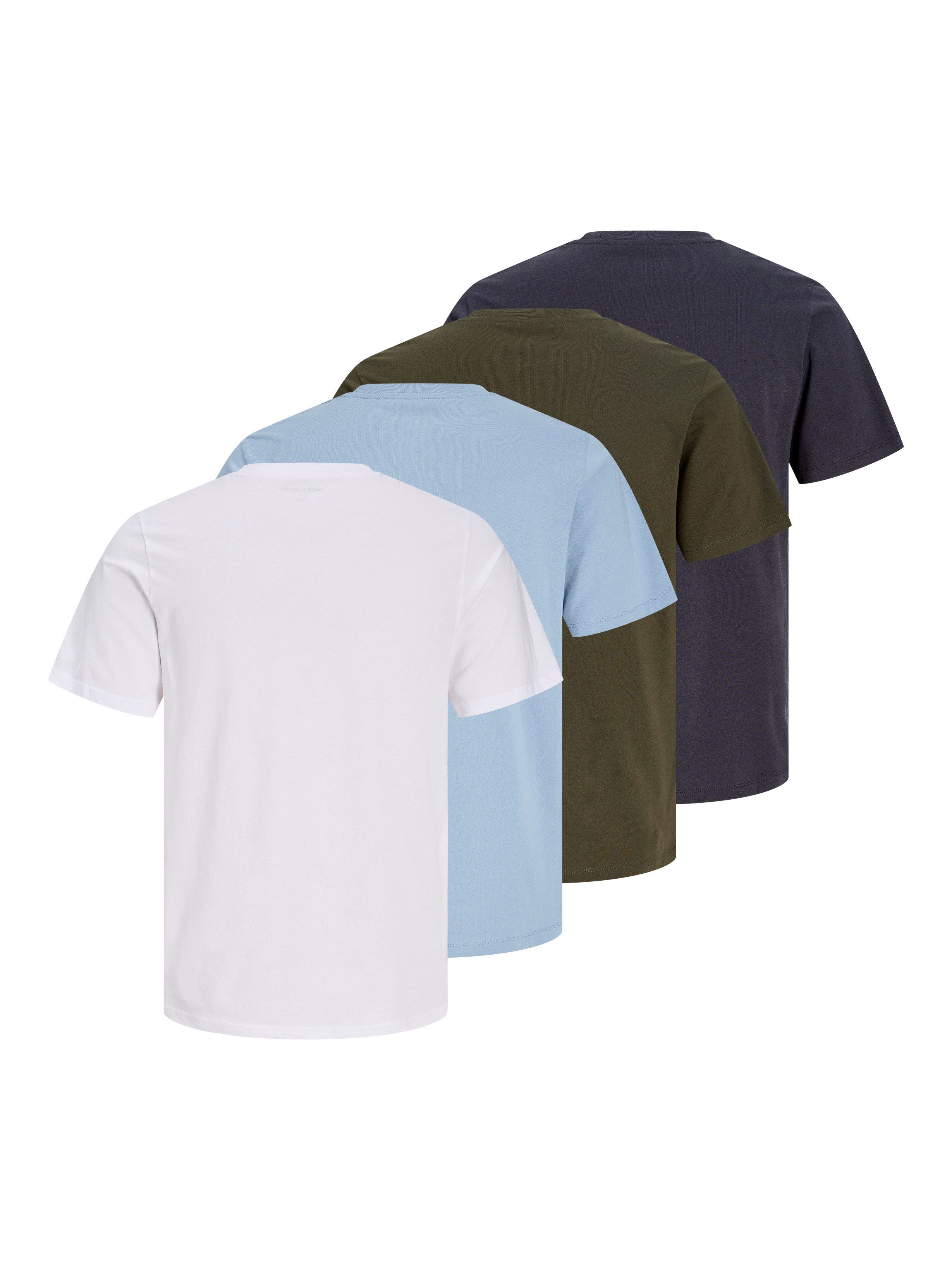Jack & Jones T-Shirt JPRBLUTHOR SS TEE FST 4PK MP (Packung, 4-tlg) aus Baumwolle, gerader Schnitt