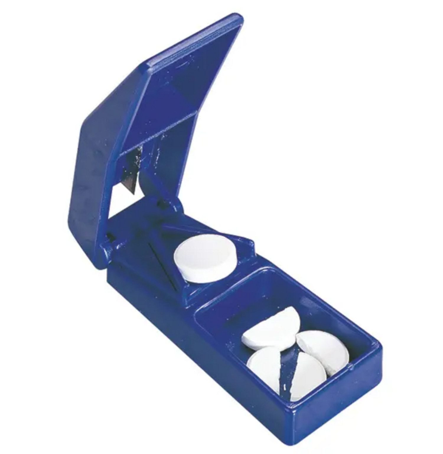 DocMed Pillendose Tablettenzerkleinerer (Pillenzerkleinerer, Mit scharfer und stabiler klinge zum teilen der Tablette), erleichtert die Einnahme durch halbieren großer Tabletten