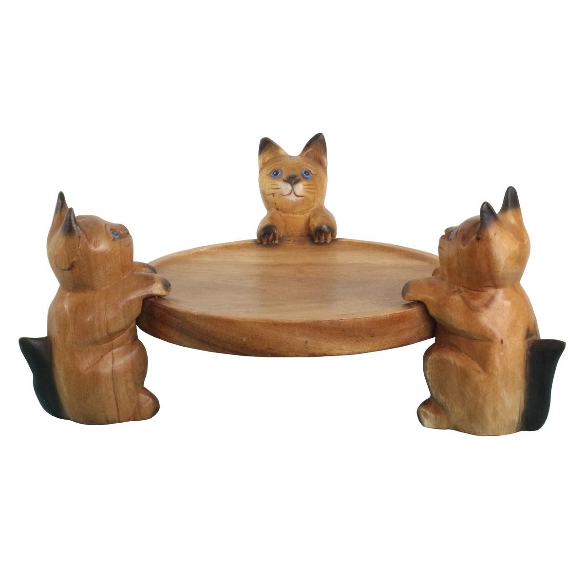 Oriental Galerie Dekotablett Teller Schale Deko mit 3 Katzen (1 St)