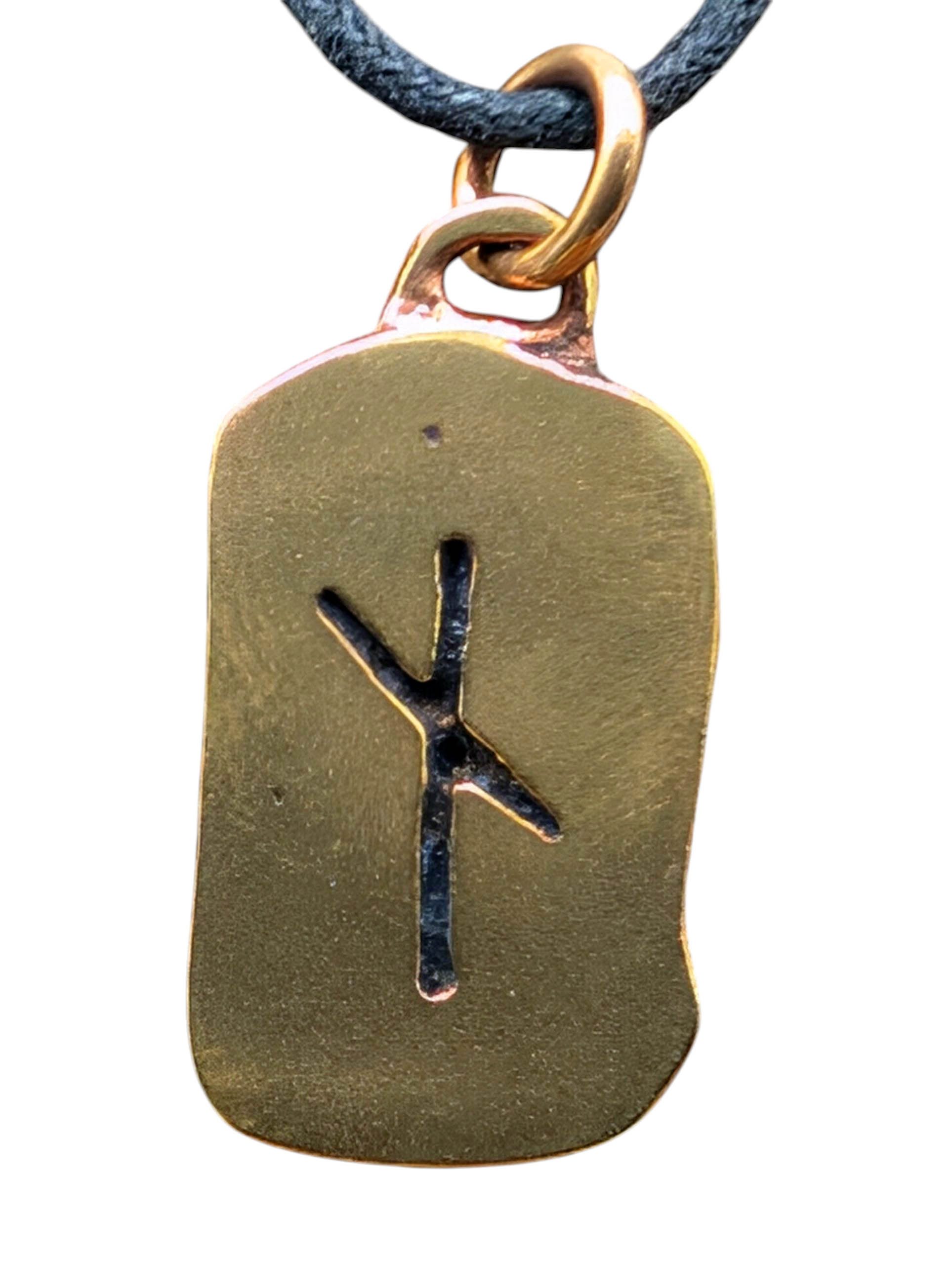 Kettenanhänger Rune Runen Buchstabe N Nauthiz Nyd Not Schicksal Anhänger Bronze