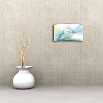 dixtime Wanduhr Abstrakt mint petrol Designer Wanduhr modernes Wanduhren Design leise (Einzigartige 3D-Optik aus 4mm Alu-Dibond)