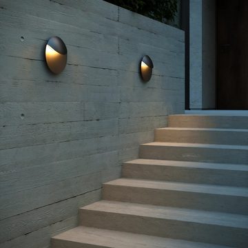 Nordlux LED Außen-Wandleuchte Valopin, LED fest integriert, Warmweiß, harmonische Wandreflexionen, Parallelschaltung möglich, für Fassaden