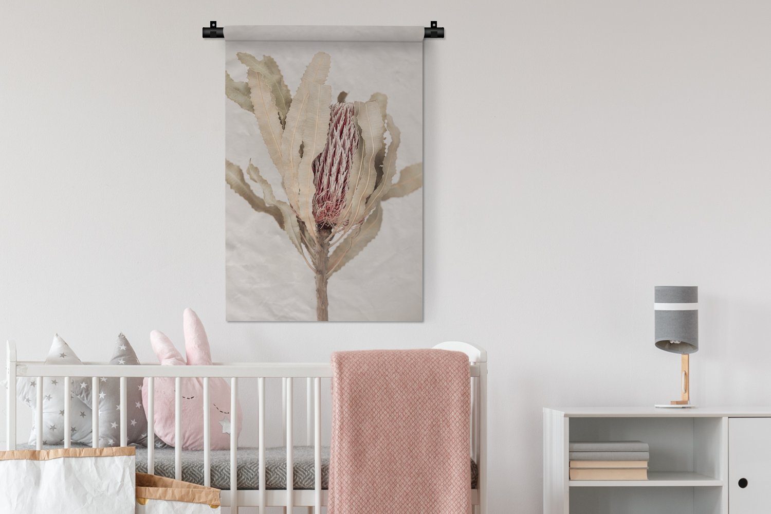 Wanddekoobjekt Wandbehang, - MuchoWow Kleid, Natur - Grau, für Kinderzimmer Schlafzimmer, - Wohnzimmer, Wanddeko Pflanze Braun