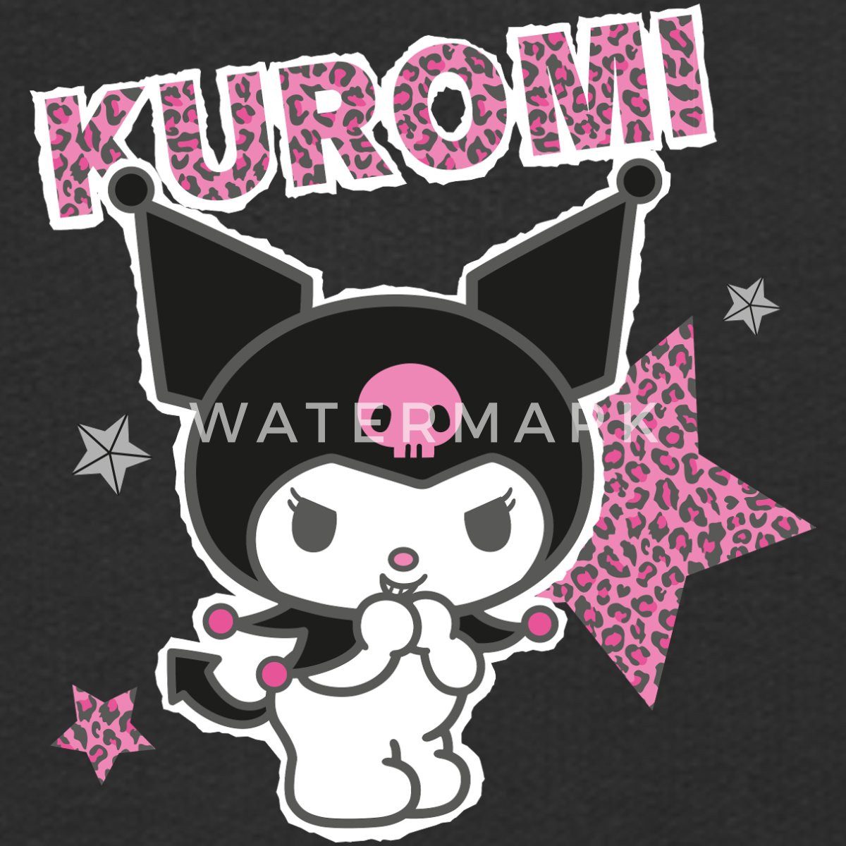 Spreadshirt Hoodie Kuromi Mit Schriftzug Leo Stil Kinder Premium Hoodie (1-tlg)