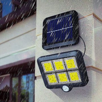 Retoo LED Solarleuchte 120 LED Solarleuchte für Außen mit Bewegungsmelder Solarlampen, LED fest integriert, Neutralweiss, Starke Lichtleistung, Einfache Installation, Bewegungssensorfunktion