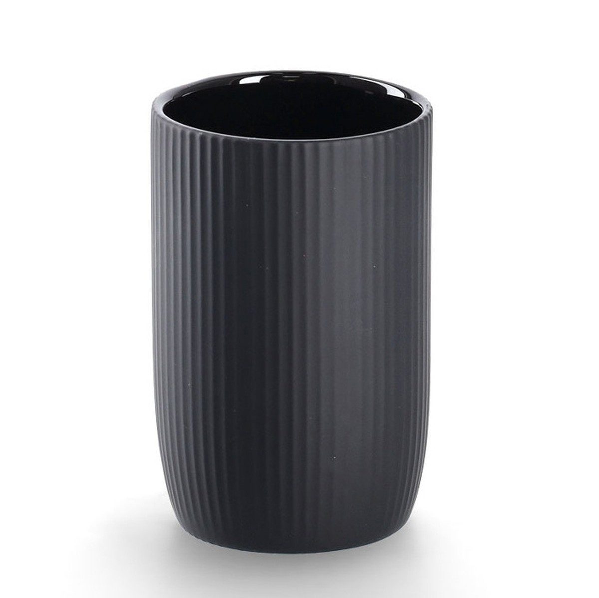 Zeller Present Zahnputzbecher Gestreifter keramischer Becher für Zahnbürsten, Ø 7,7 cm, (1 St)