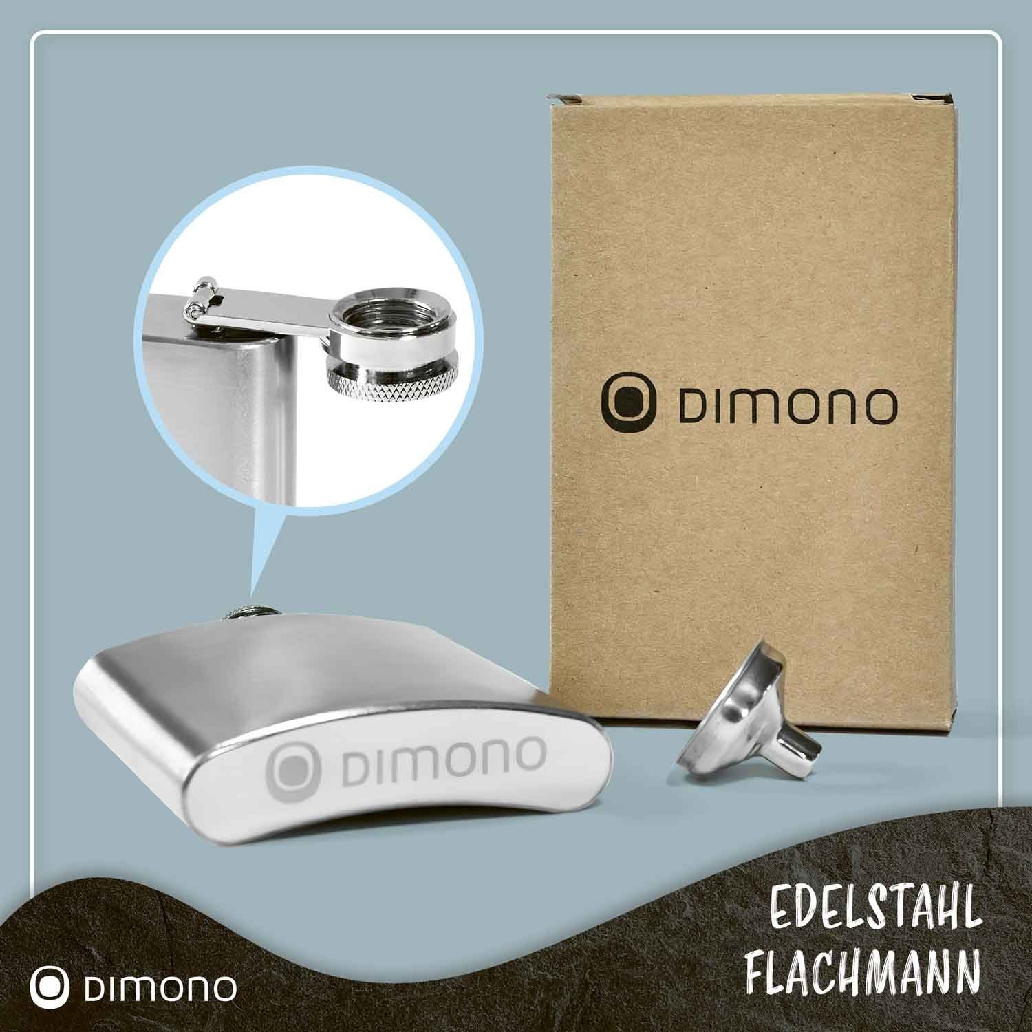 Dimono Flachmann Edelstahl Flachmann 220 ml – Praktisches Geschenkset mit Trichter, aus Edelstahl