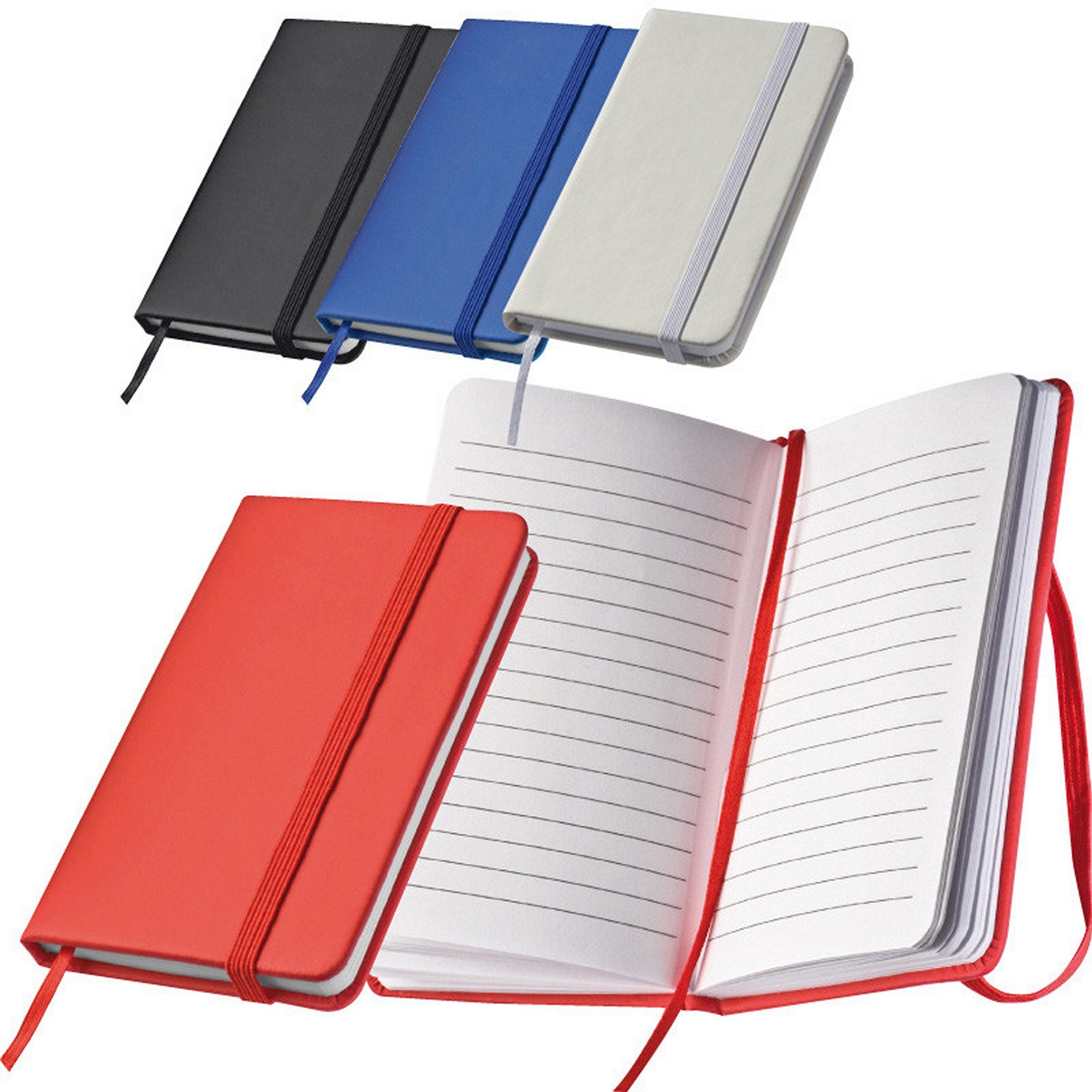 Macma Notizbuch 4x Notizbuch / A7+ (127x78mm) / PU Einband / 160 Seiten / 4 verschiede