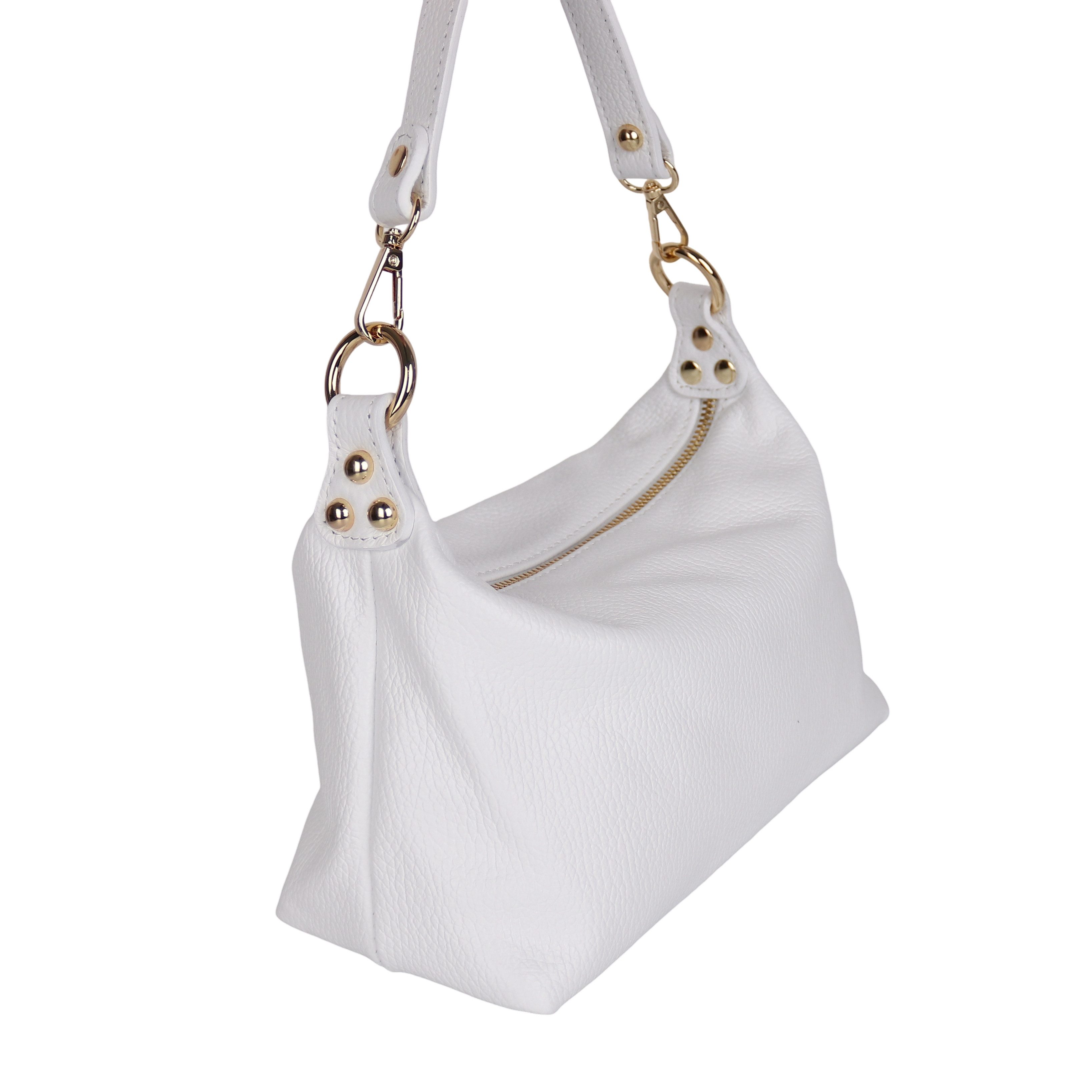 MIRROSI Schultertasche Damen Achseltasche Umhängetasche Echtleder, Made in Italy
