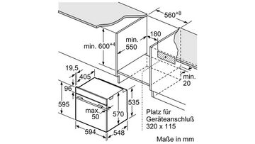 BOSCH Einbaubackofen HBA573BS1, mit Auszugssystem nachrüstbar, mit Pyrolyse-Selbstreinigung