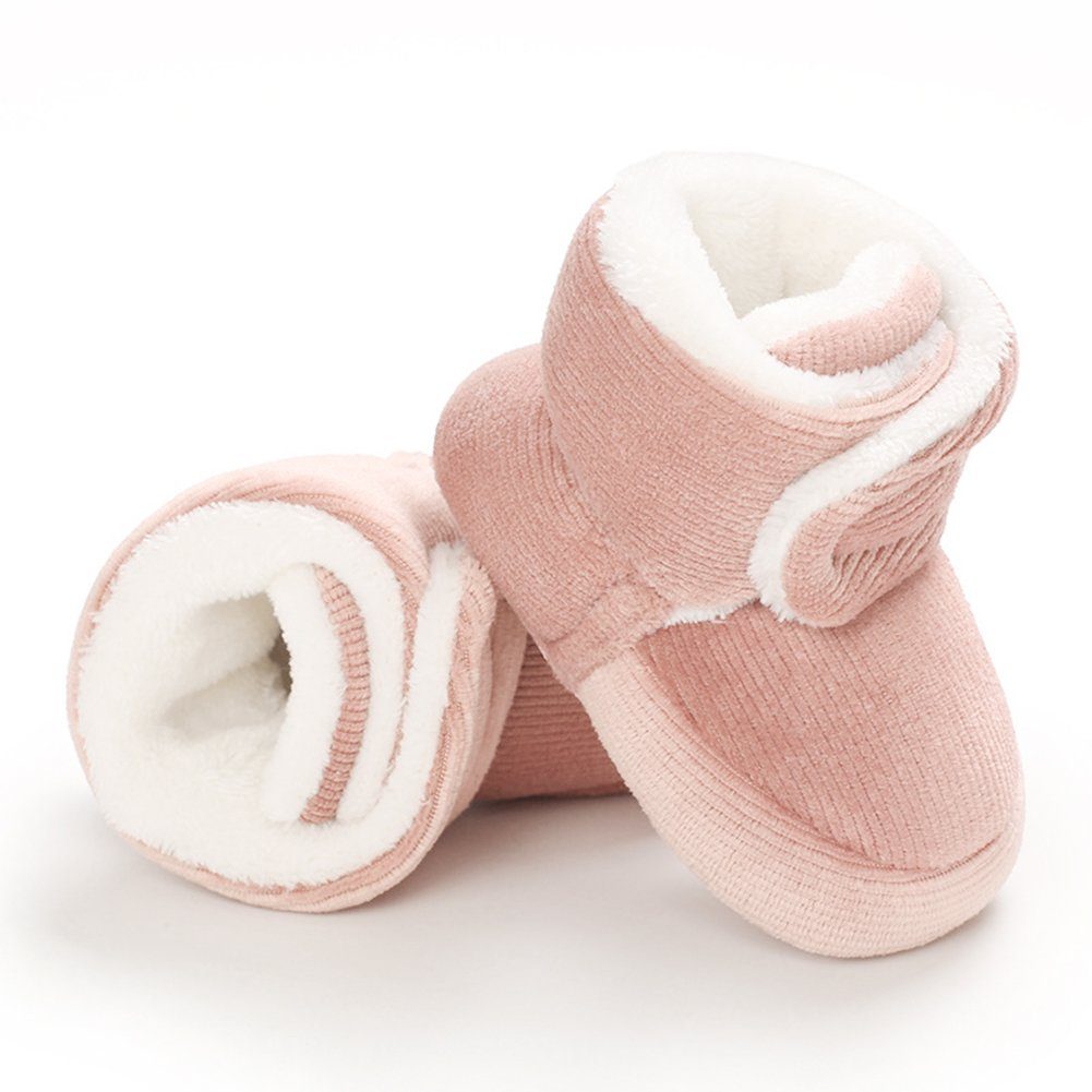 mit Stiefel für weichen Rosa Baby-Schneestiefel Babystiefel BBSCE Kleinkinder Sohlen,