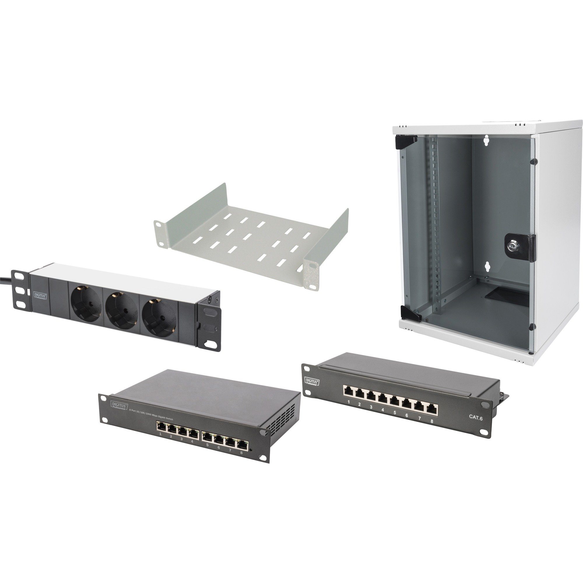Serverschrank Digitus 25,4 cm (10) Set 2 9H, IT-Schrank, (9
