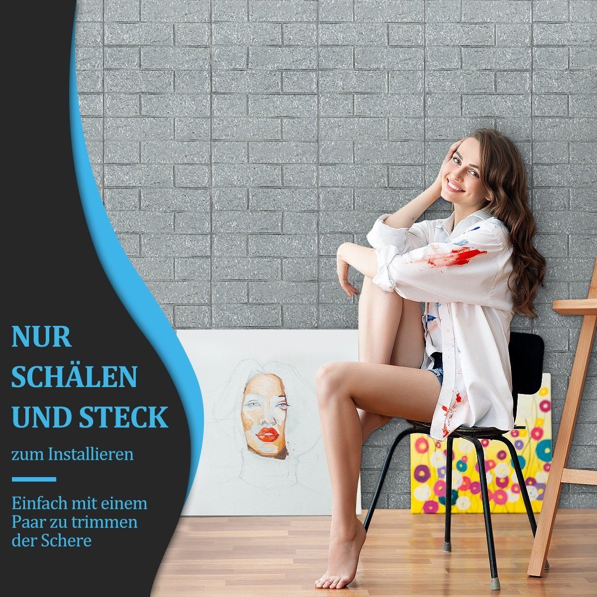 DOPWii Wandsticker 3D Wandpaneele Selbstklebend Wandtapete 35 x 38.5cm (12 günstig online kaufen