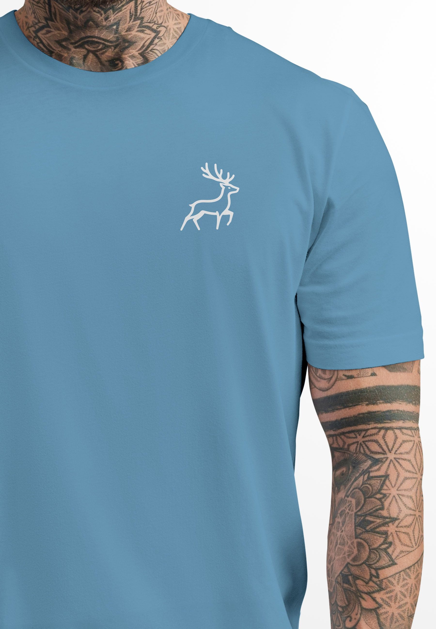 Neverless Print-Shirt Herren T-Shirt Hirsch Wald-Tiere günstig online kaufen
