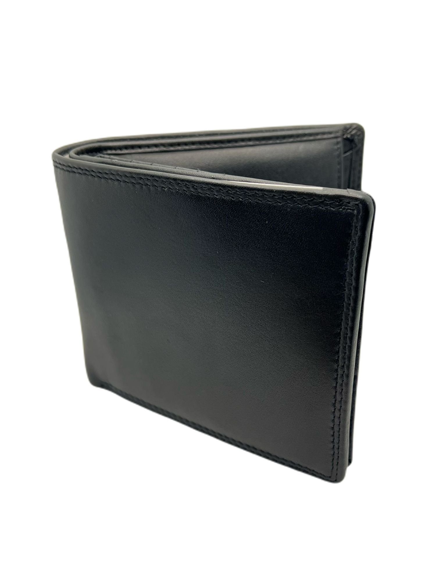 cofi1453 Geldbörse Herren Geldbörse aus Leder mit RFID-Schutz Echtes Leder  12,5x11cm Portemonnaie für Herren 100% Leder Kreditkartenfächer, schwarz