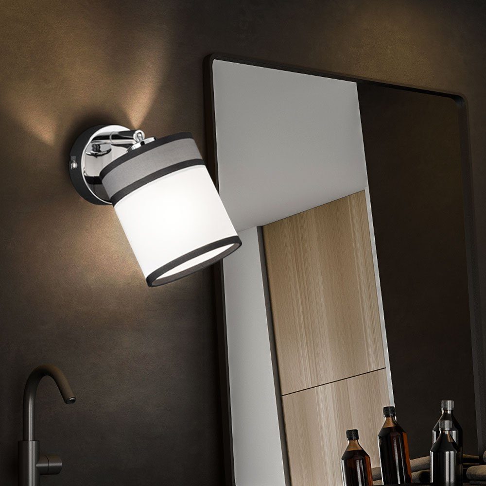WOFI Wandleuchte, Leuchtmittel nicht inklusive, Wandlampe Schlafzimmer Stoff Wandlampe Schwenkarm weiß
