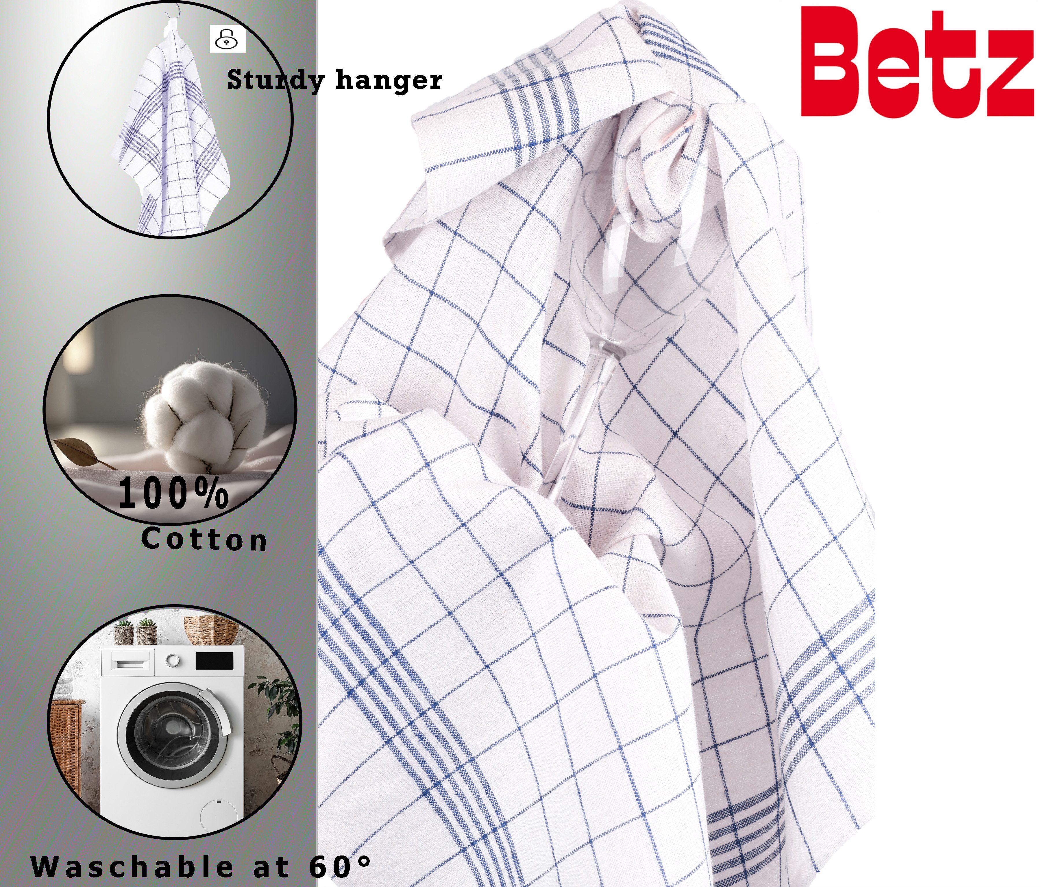 Betz Geschirrtuch 3er Set 50 x 68 cm Halbleinen Geschirrtücher MCT-12 HL, (3 er Set, 3-tlg., 3 Geschirrtücher 50x68 cm), Geschirrhandtuch Gläsertuch Jacquard Gl – Bild 5 von 5