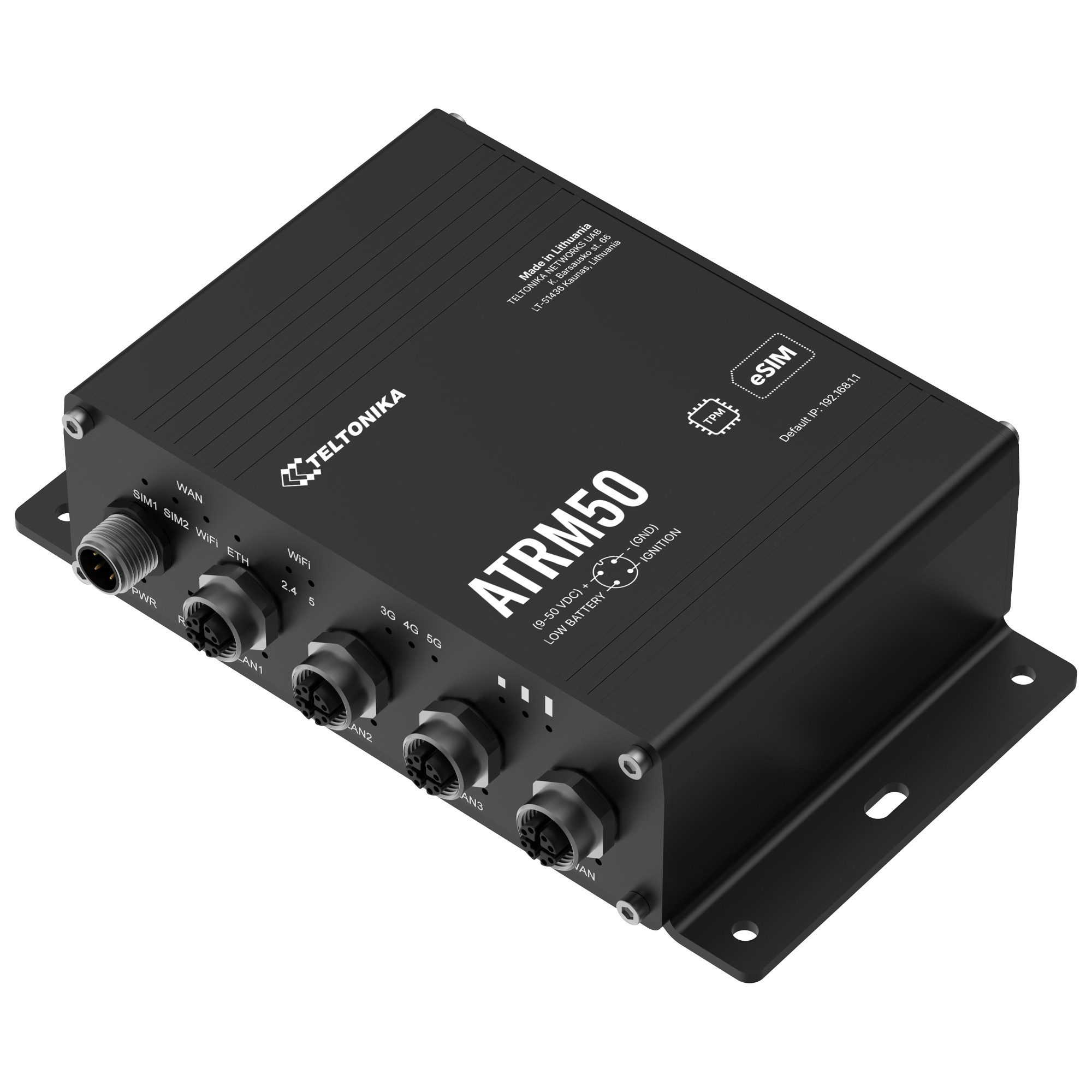 Teltonika ATRM50 5G Router for Transportation, Ultra-High Cellular Speeds, M12 C WLAN-Router