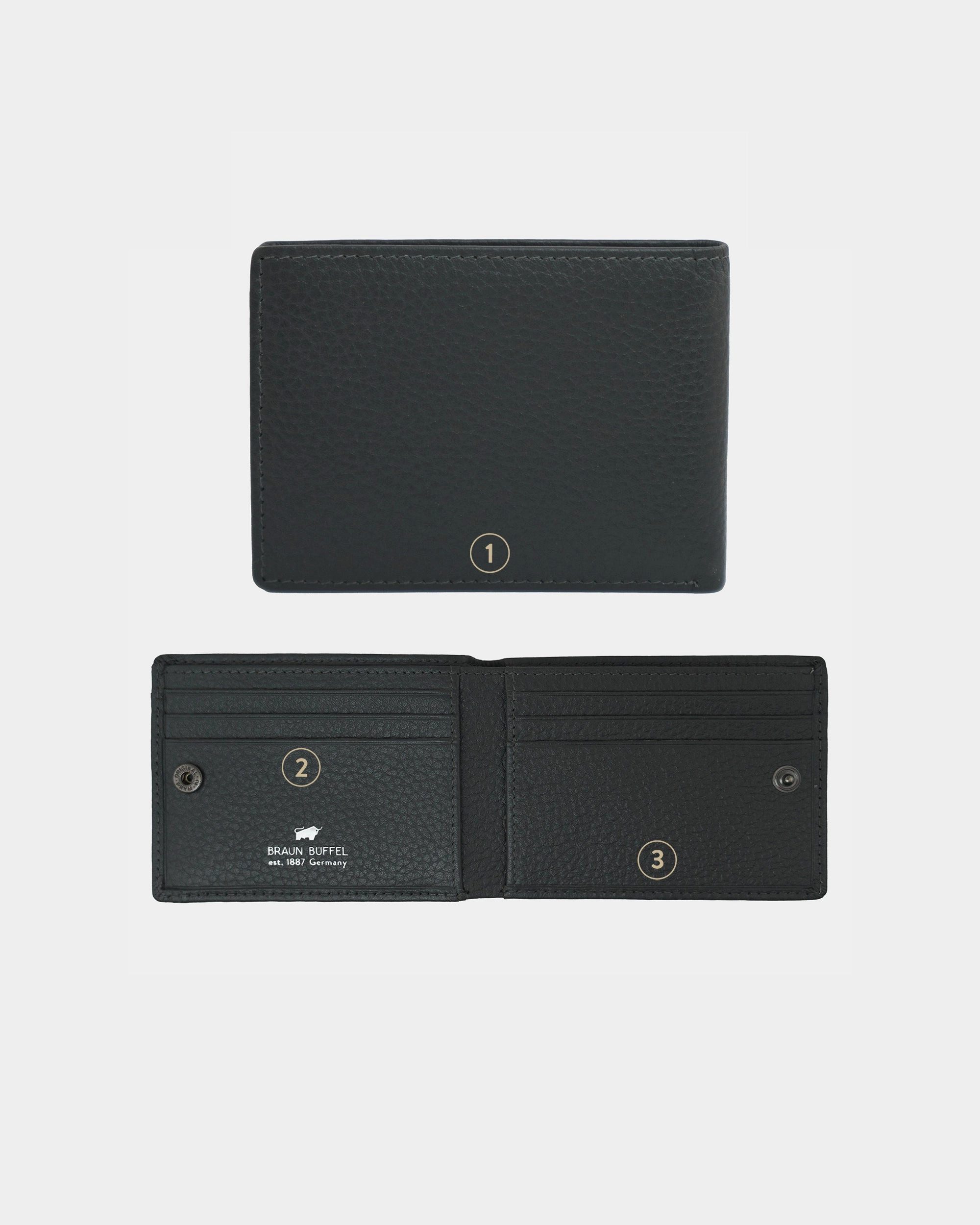 Braun Büffel Geldbörse THEO RFID Geldbörse 6CS dark grey