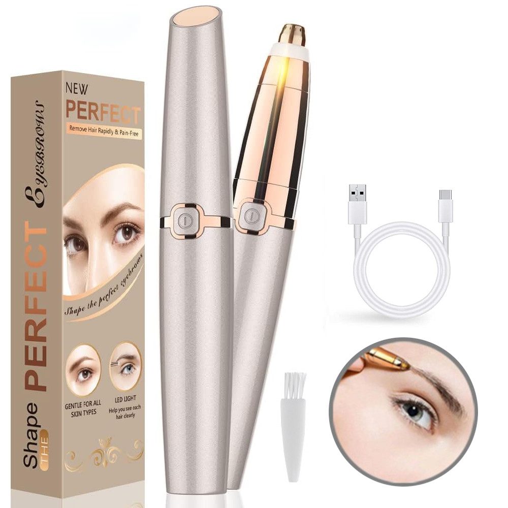 TUWENA Augenbrauenrasierer Elektrische Augenbrauenrasierer, Gesichtshaarentferner für Frauen, Schmerzfreier Damenrasierer Gesicht für Wangen, Kinn, Augenbrauen