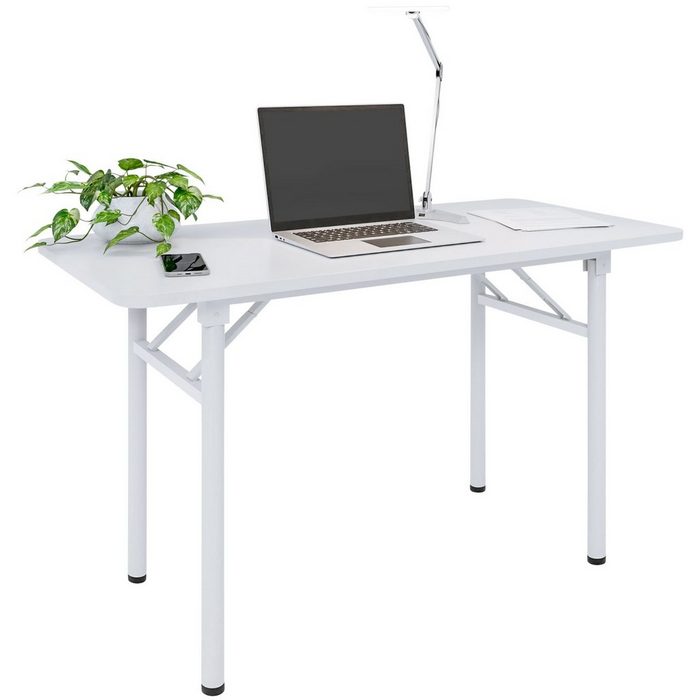 CLP Schreibtisch PC-Tisch Lewisville klappbar Holz & Metall weiß