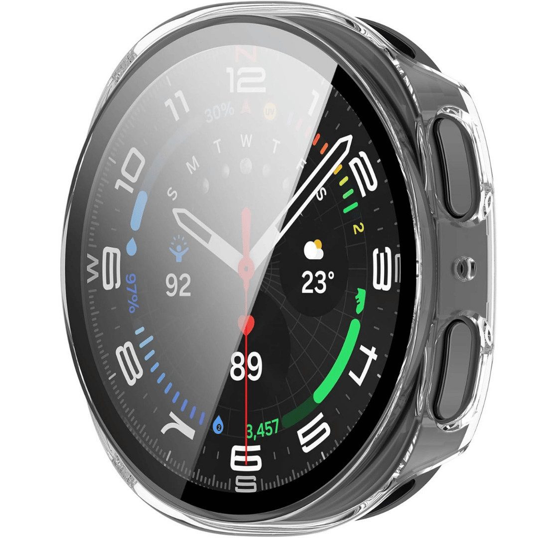 SmartUP Smartwatch-Hülle für Samsung Galaxy Watch 8 40mm / 44mm Schutzglas Display Case Tasche, kompletter Rundumschutz
