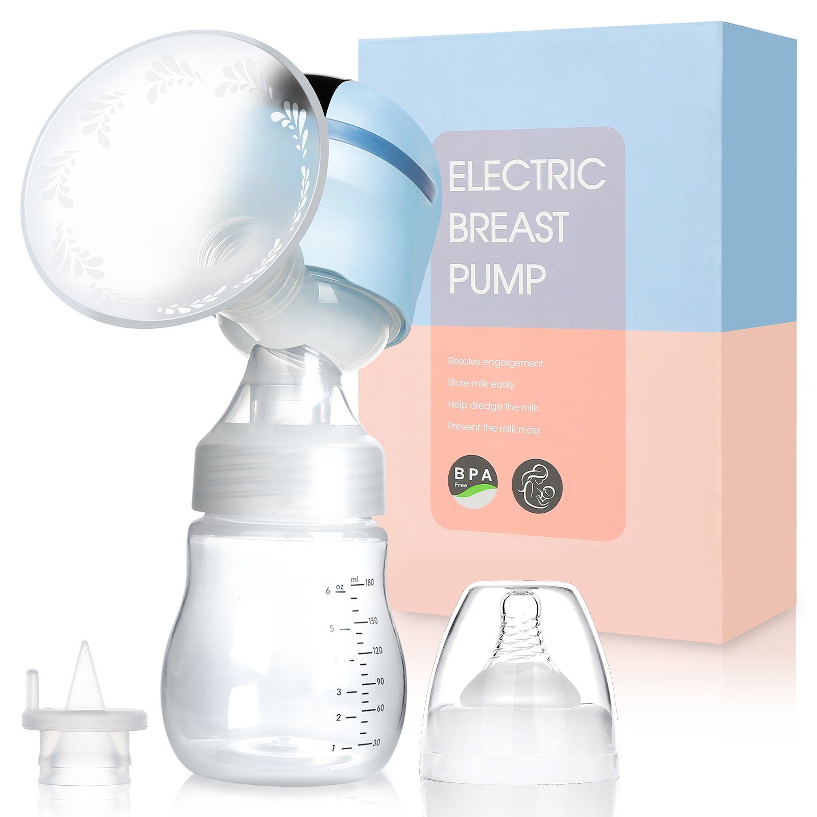 Elektrische Milchpumpe Brustpumpe BPA-freie Muttermilch Abpumpen Stillpumpe 