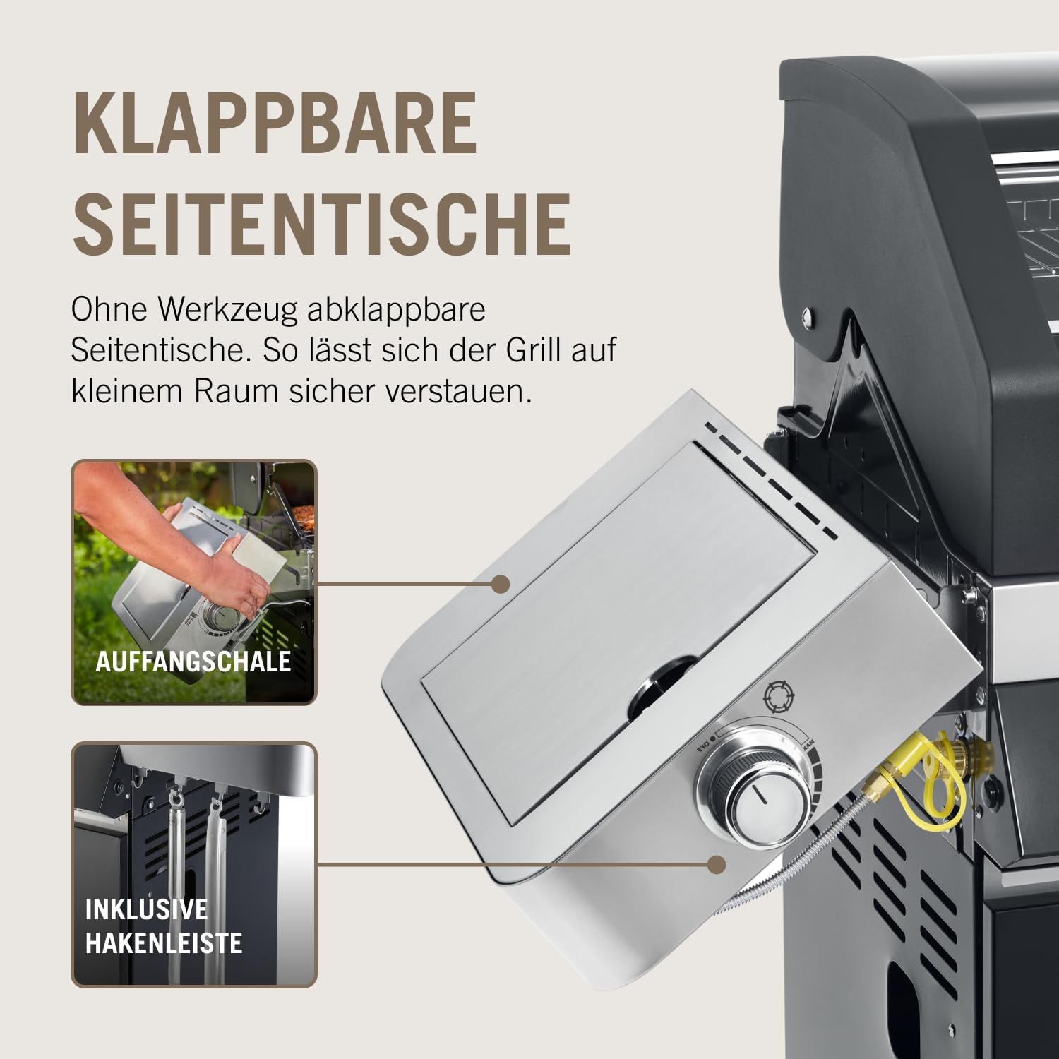 RÖSLE Gasgrill RÖSLE BBQ Gasgrill Videro G4-S Vario+ Schwarz mit Räucherset