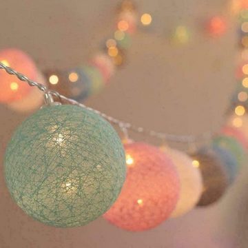 FELIXLEO LED-Lichterkette Cotton Ball Lichterkette - 3M 20 LED Kugel Lichterketten Licht (USB)