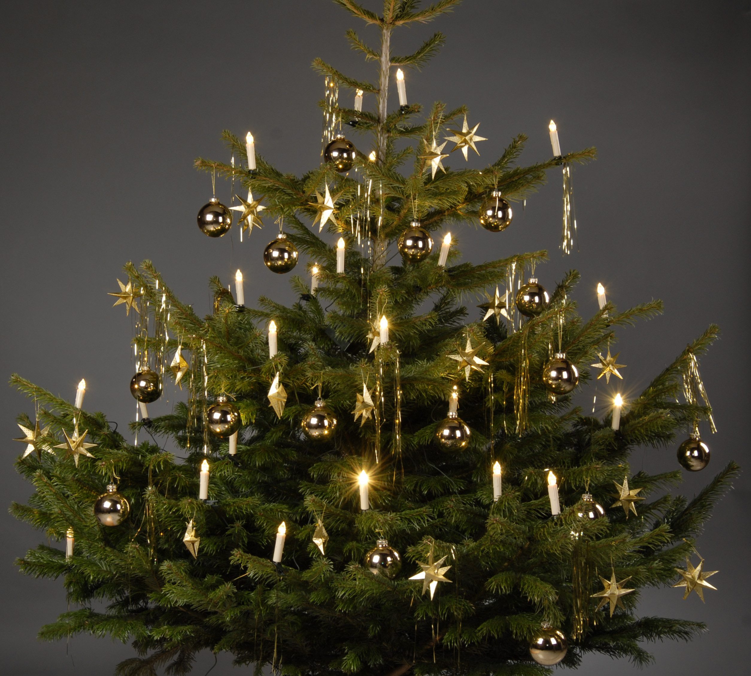 TRANGO LED-Christbaumkerzen, 24-flammig, mit Stecksystem Innenbereich Weihnachtsbeleuchtung, Lichterkette